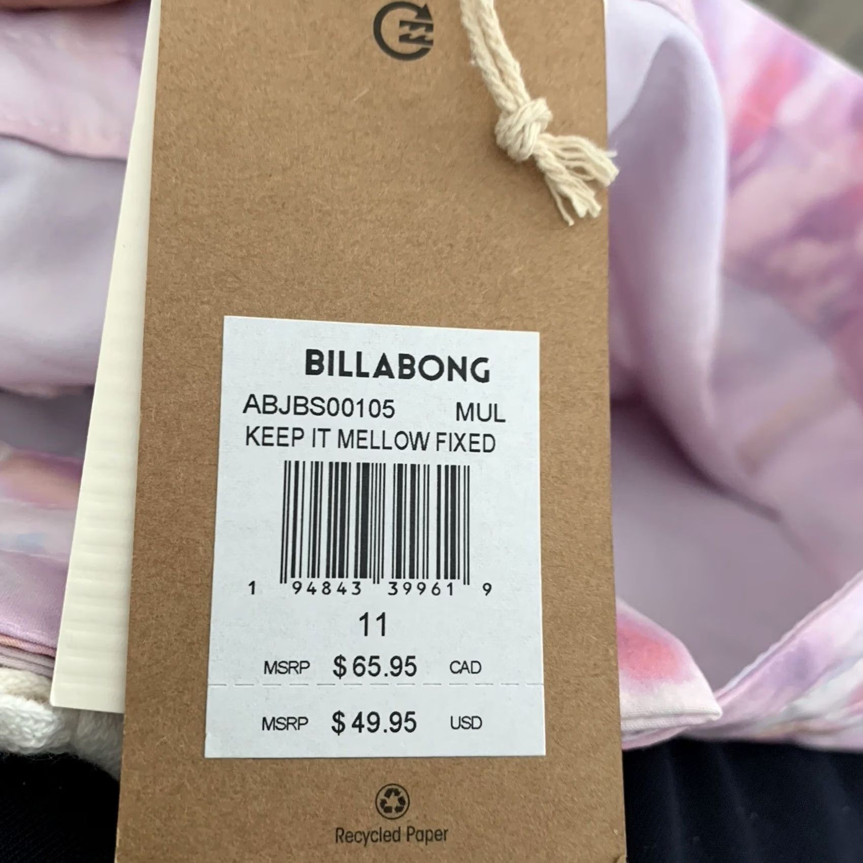 Billabong Billabong Boardshort Juniors 11 Pink Multi Tie Dye 2" Fixed NEW Keep it Mellow Size ONE SIZE - 7 Thumbnail