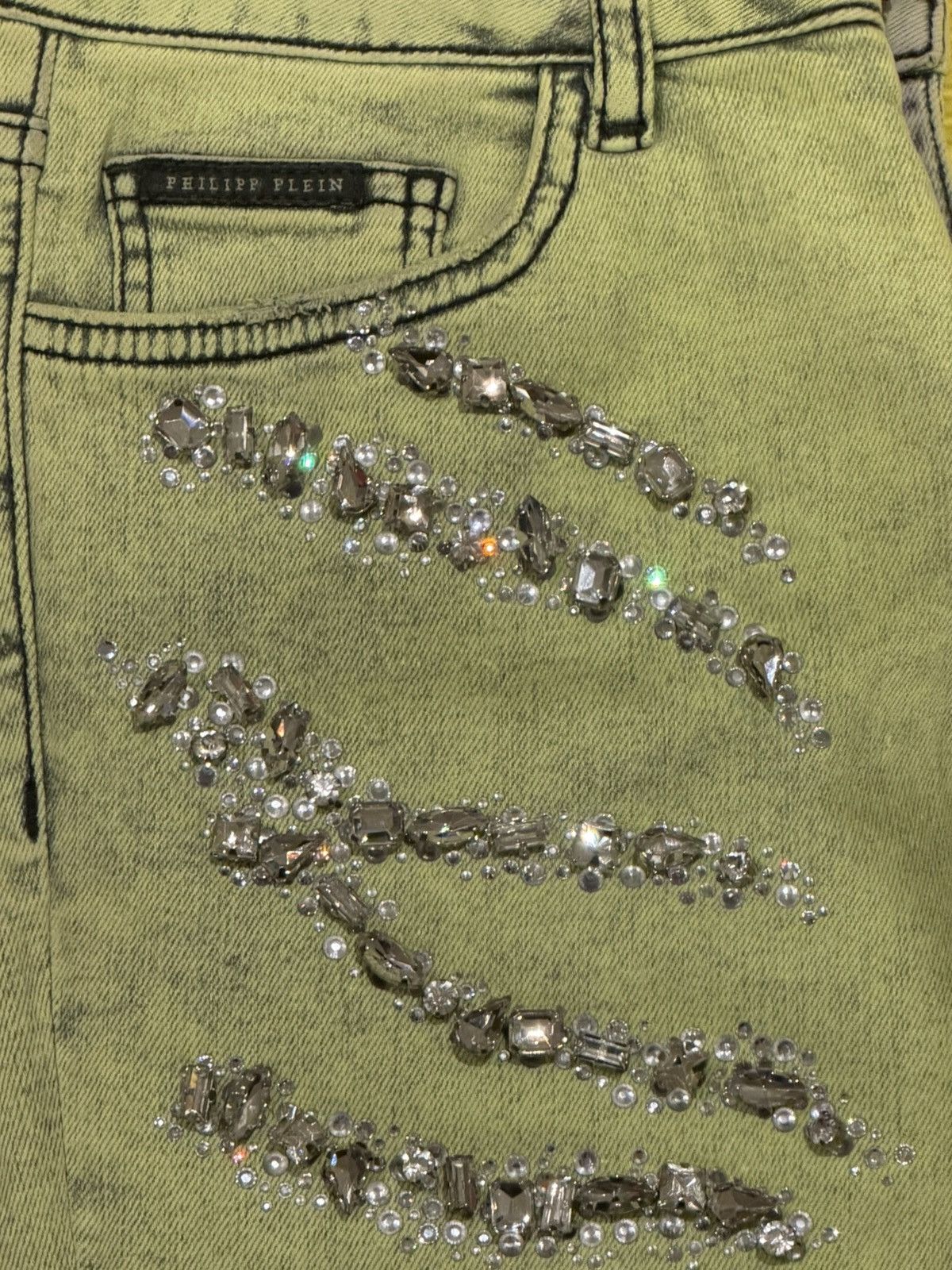 Philipp Plein Philipp Plein light-wash jeans -rhinestones– new with tags Size 26" / US 2 / IT 38 - 2 Thumbnail