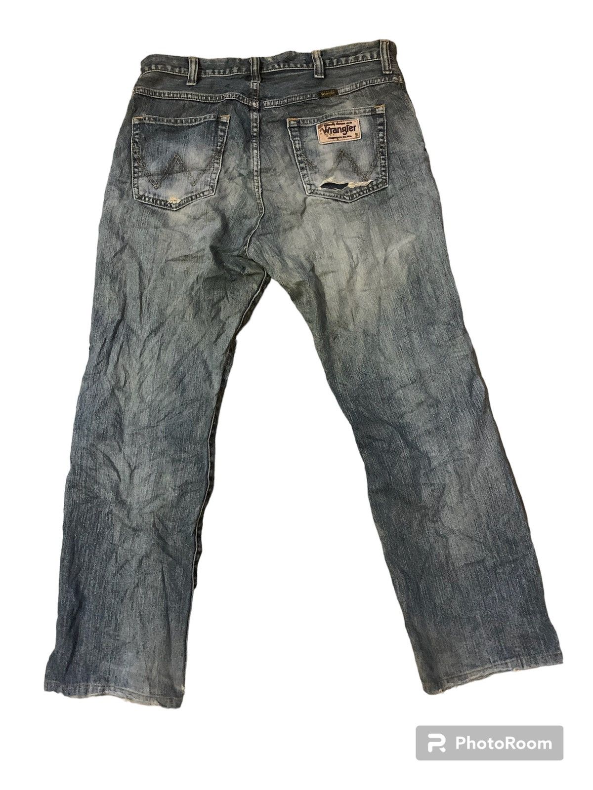 Wrangler Wrangler Distressed Flare Denim Jeans Size US 33 - 2 Thumbnail