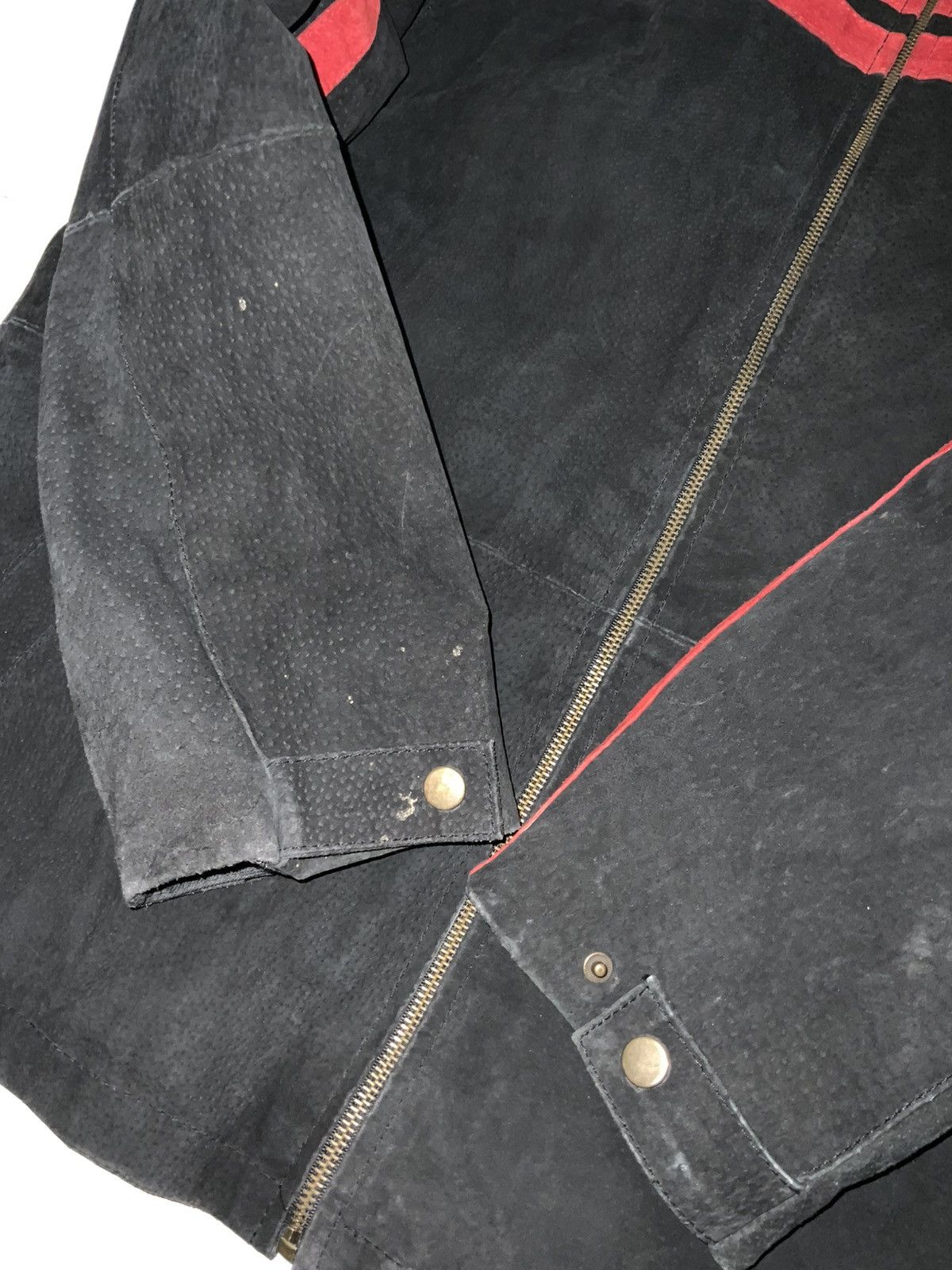 Vintage VTG Y2K Suede Leather Cafe Racer Stripe Motorcycle Jacket Size US L / EU 52-54 / 3 - 7 Thumbnail
