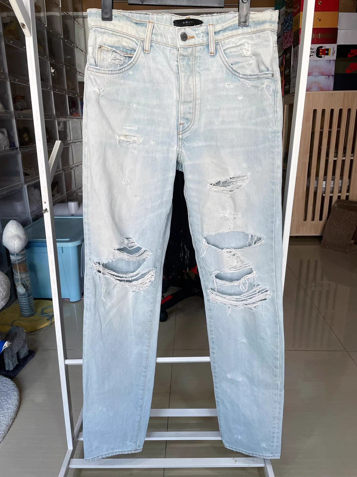 Amiri Amiri Blue Distressed Jeans Size 30 Size US 30 / EU 46 - 1 Thumbnail