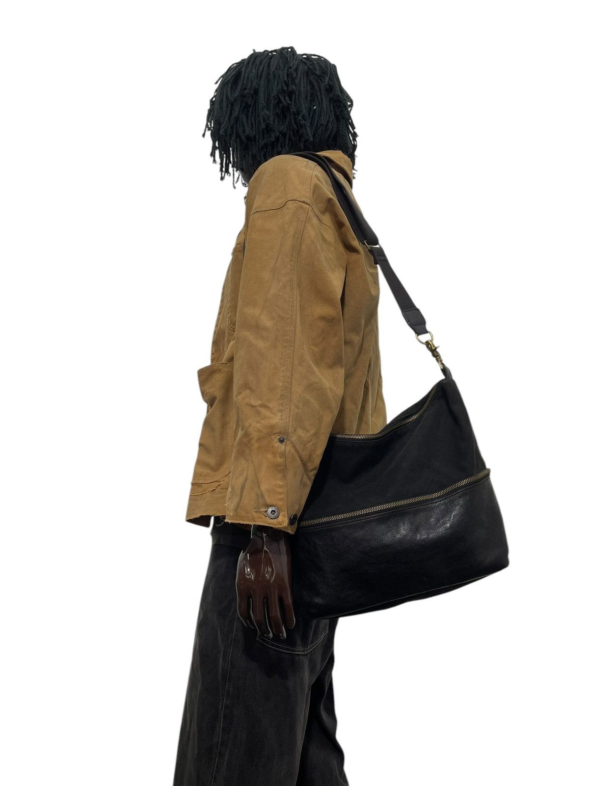 Genuine Leather Leather Cotton Duck Ship Jet Blue Japan Messenger Bag 1🟩8 Size ONE SIZE - 1 Thumbnail