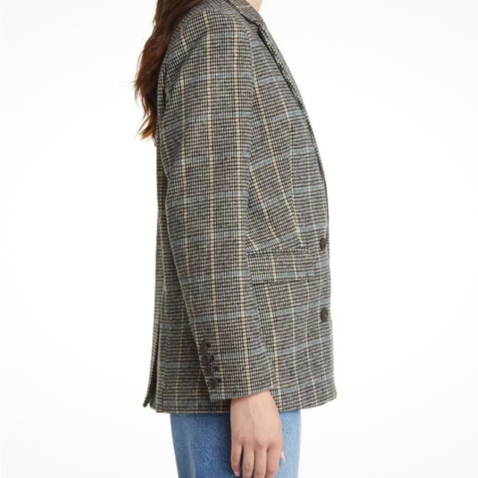Rails NWT Rails Double Breast Blazer Grey Houndstoooth Check Sz S Size S / US 4 / IT 40 - 3 Thumbnail
