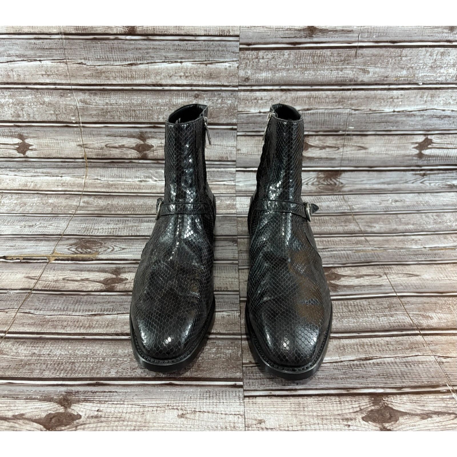John Varvatos John Varvatos Regent Buckle Leather snake  display picture 2