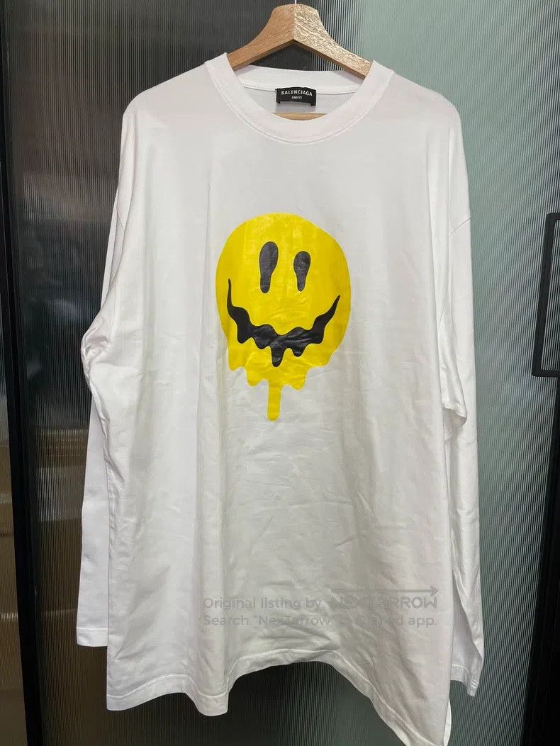Balenciaga Balenciaga Smiley Skull Printed Round Neck Long Sleeve T-s Size US L / EU 52-54 / 3 - 1 Thumbnail
