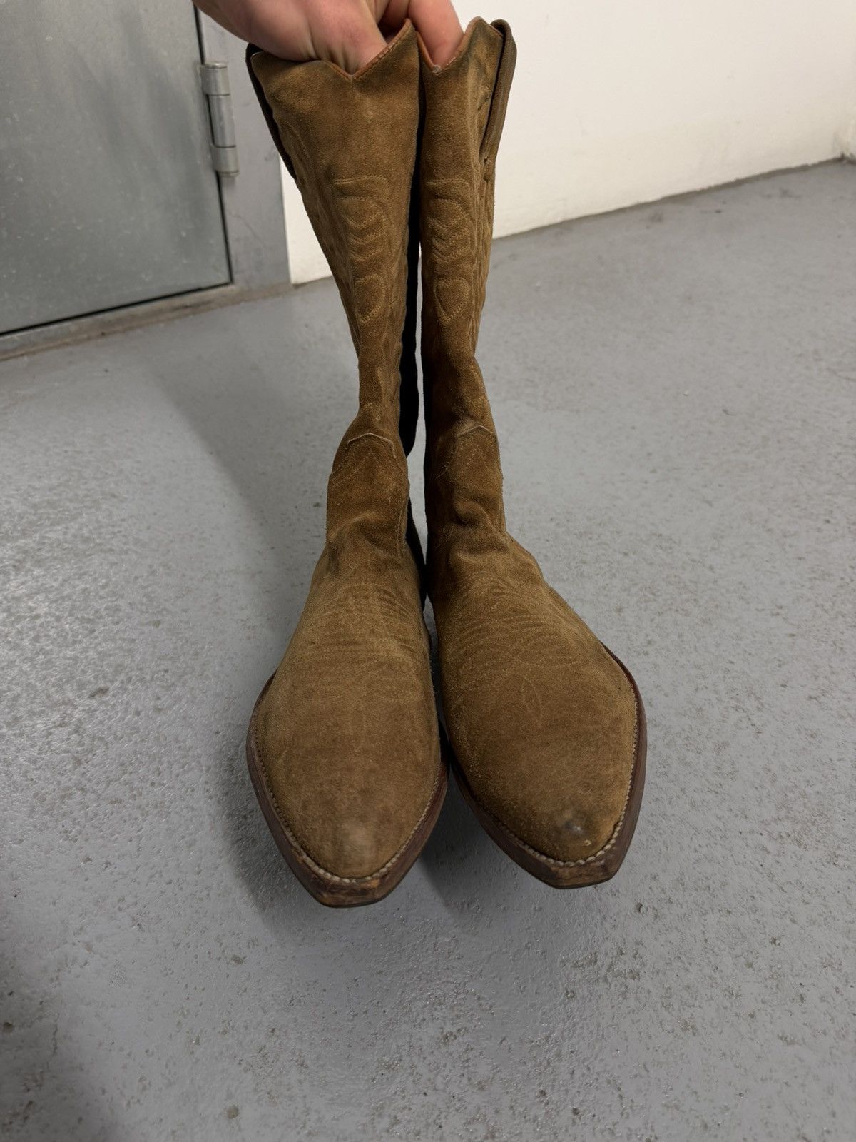 Sendra Vintage Sendra Cowboy Suede Leather Boots Size US 9.5 / EU 42-43 - 7 Thumbnail