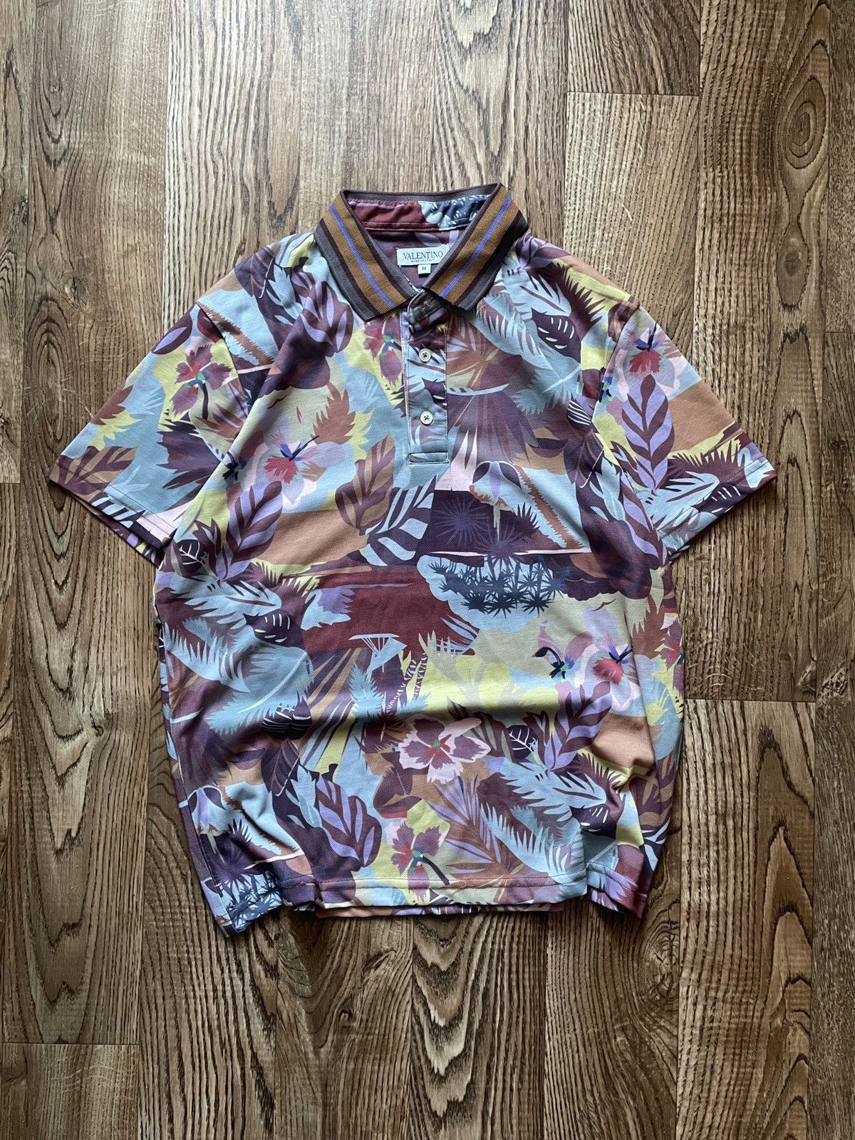 Valentino Valentino Polo Shirt/ Floral Design Size US M / EU 48-50 / 2 - 2 Thumbnail