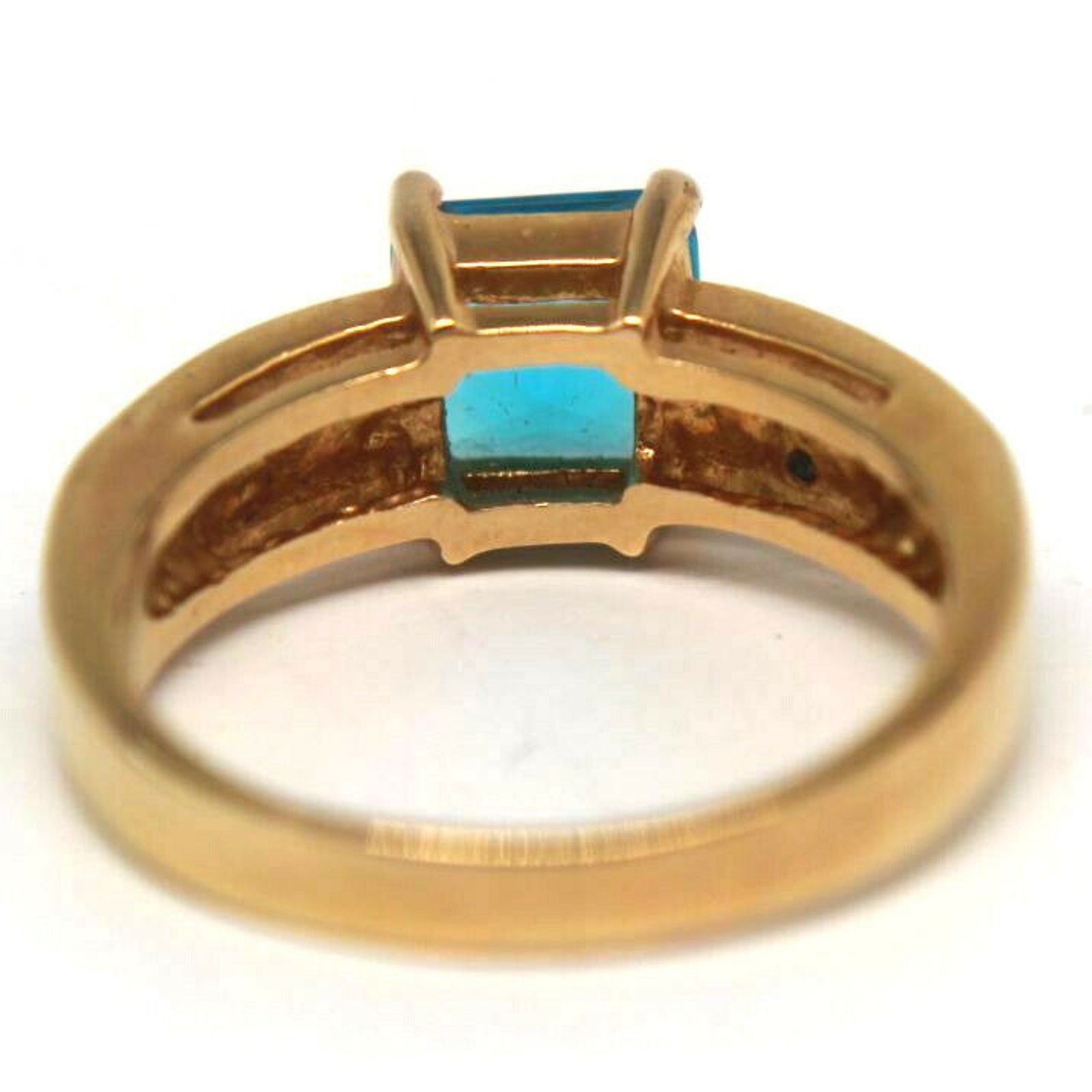 Other Bright Blue Square Princess Cut Stone Ring • Size 7-1/4 Size ONE SIZE - 3 Thumbnail