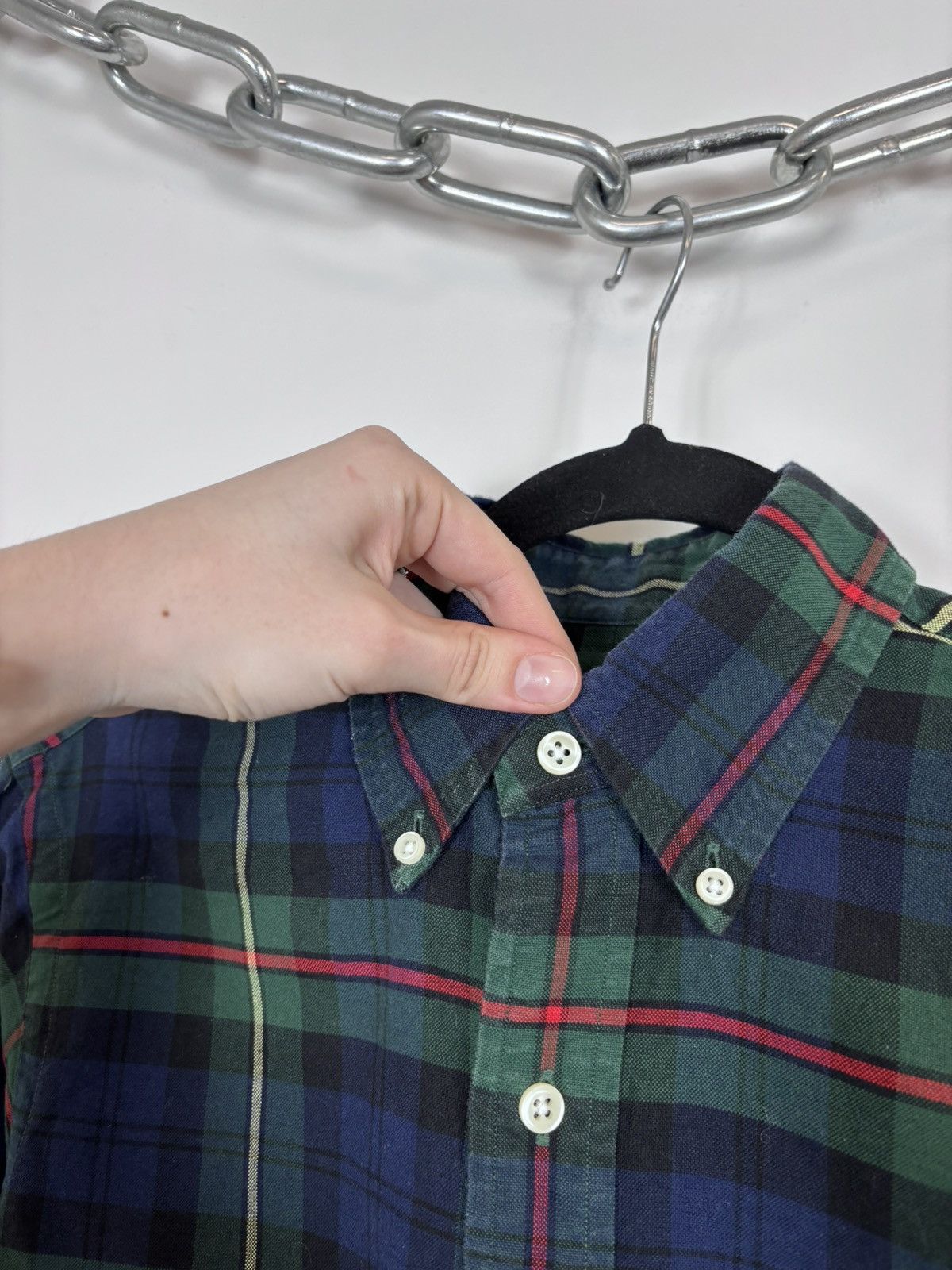 Ralph Lauren Ralph Lauren Men’s Blue Green Tartan Plaid Long Sleeve Shirt Size US XS / EU 42 / 0 - 5 Thumbnail
