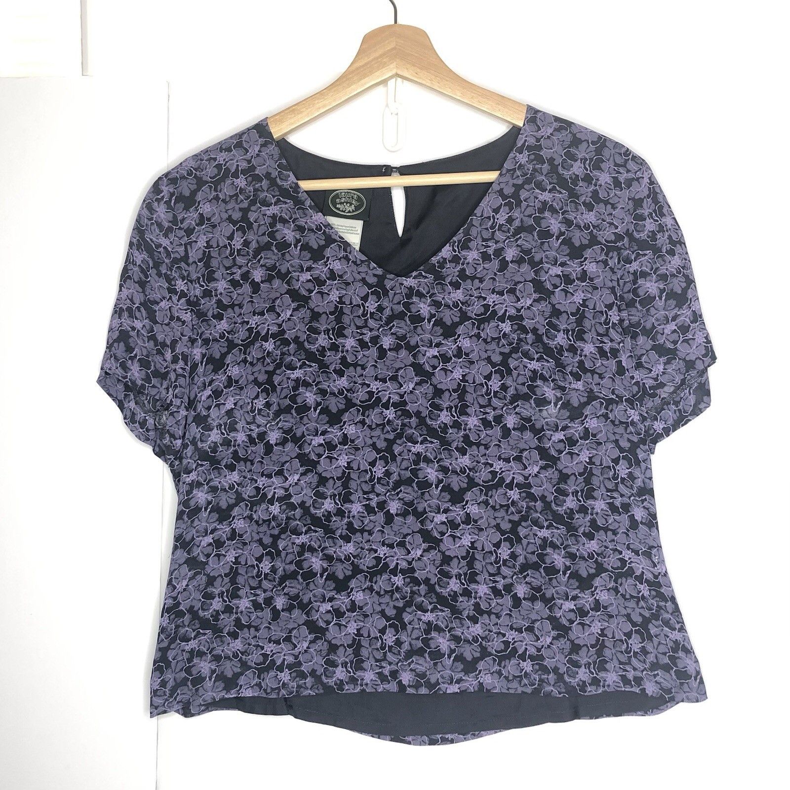 Laura Ashley Vtg Women Laura Ashley Floral Lavender Black Midi Sz 10 US Size L / US 10 / IT 46 - 2 Thumbnail