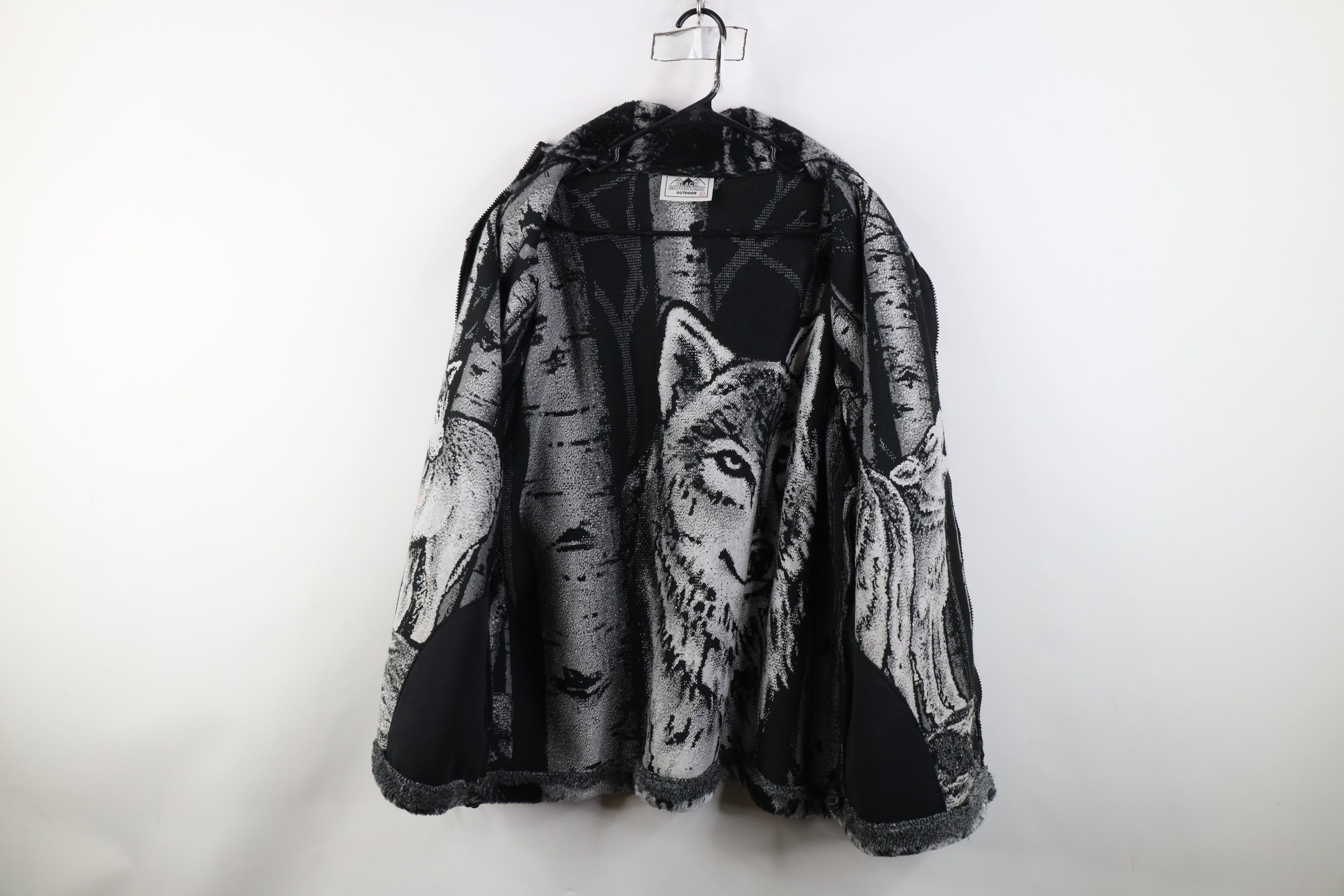 Vintage Vintage 90s Streetwear Over Print Full Zip Fleece Jacket USA Size US XL / EU 56 / 4 - 10 Thumbnail