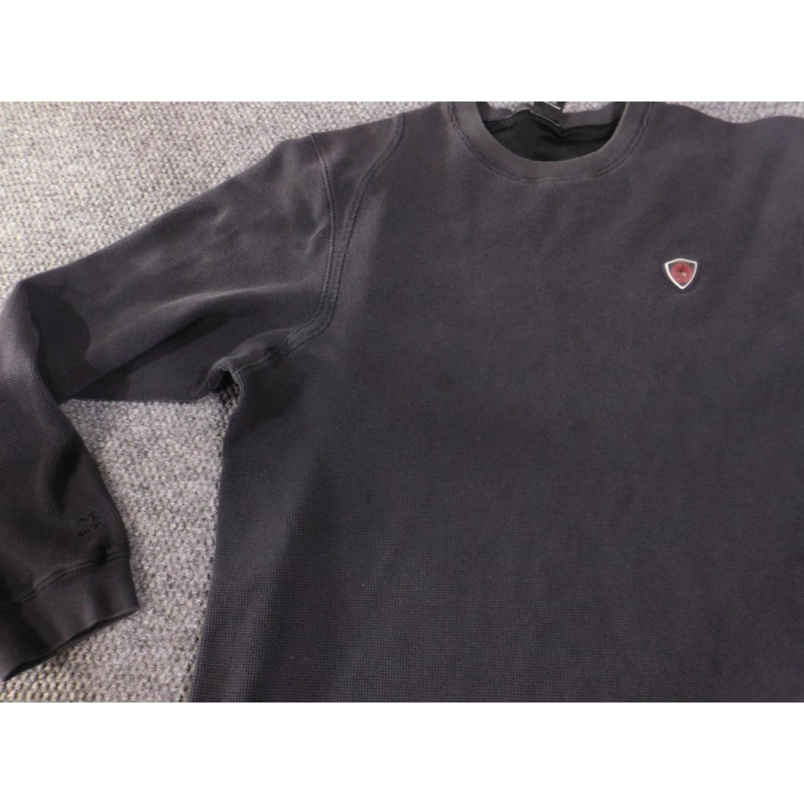Jordan Brand Nike Jordan Sweatshirt Mens 2XL Crewneck Waffle Thermal Knit Logo Embroidered Jumpman 23 Sleeve Black Charcoal Size US XXL / EU 58 / 5 - 4 Thumbnail