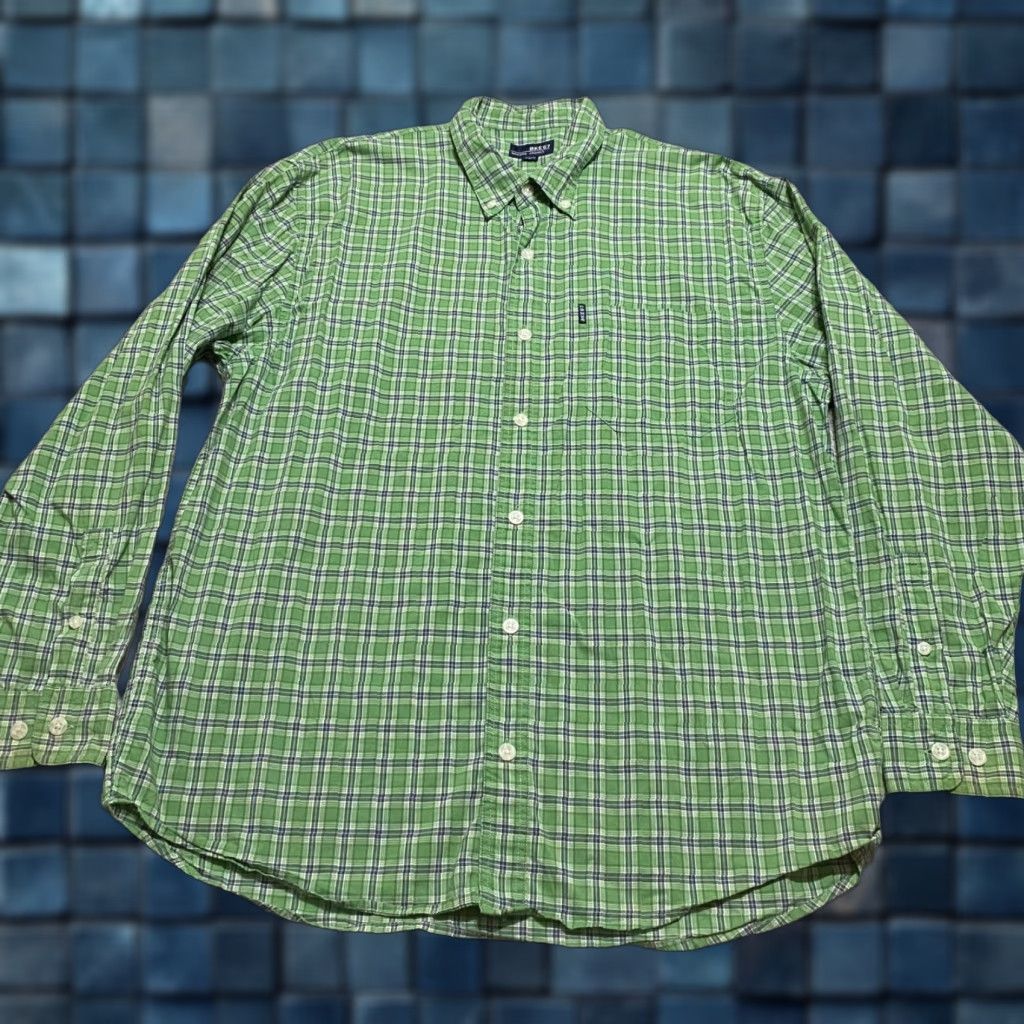 Vintage Buckle Mens Large Button-Down Shirt Green Plaid Long Sleeve Cotton Modal - Vintage? No Size US L / EU 52-54 / 3 - 1 Thumbnail