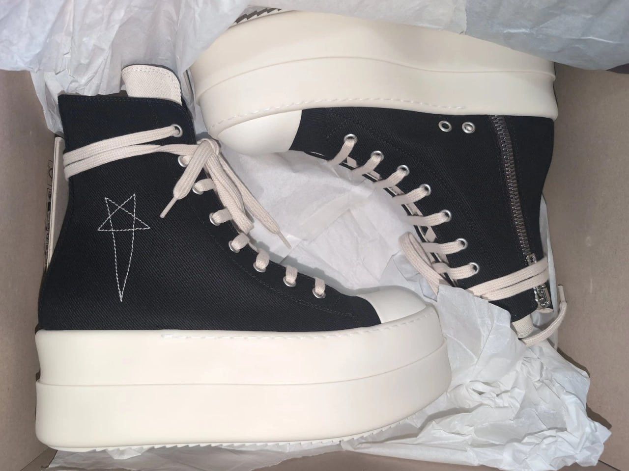 Rick Owens Drkshdw Rick Owens DRKSHDW Double Bumper Pentagram Size US 9 / EU 42 - 1 Thumbnail