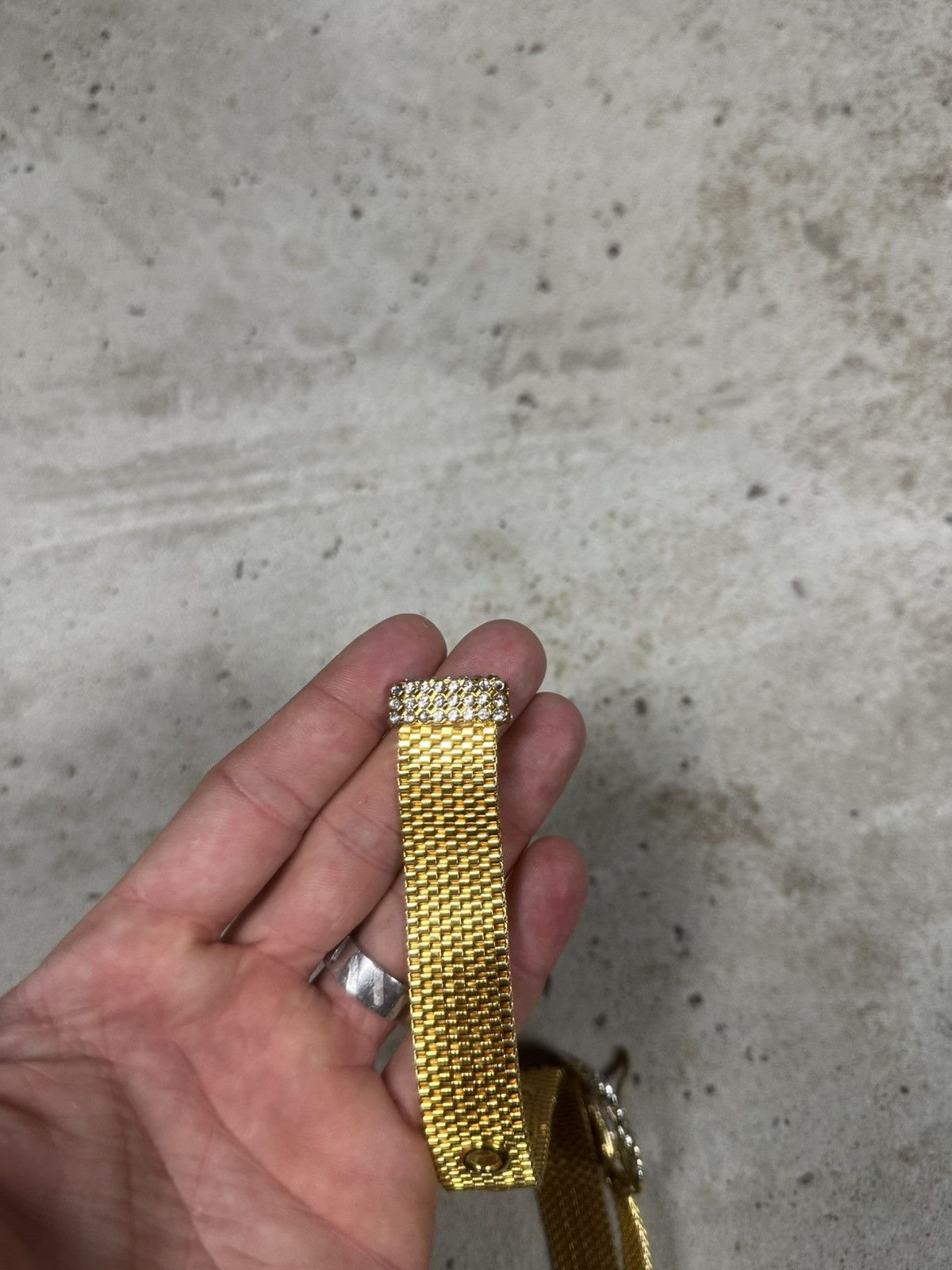 Dolce & Gabbana Dolce & Gabbana Gold Crystal Rhinestones Mesh Belt Size 36 - 3 Thumbnail