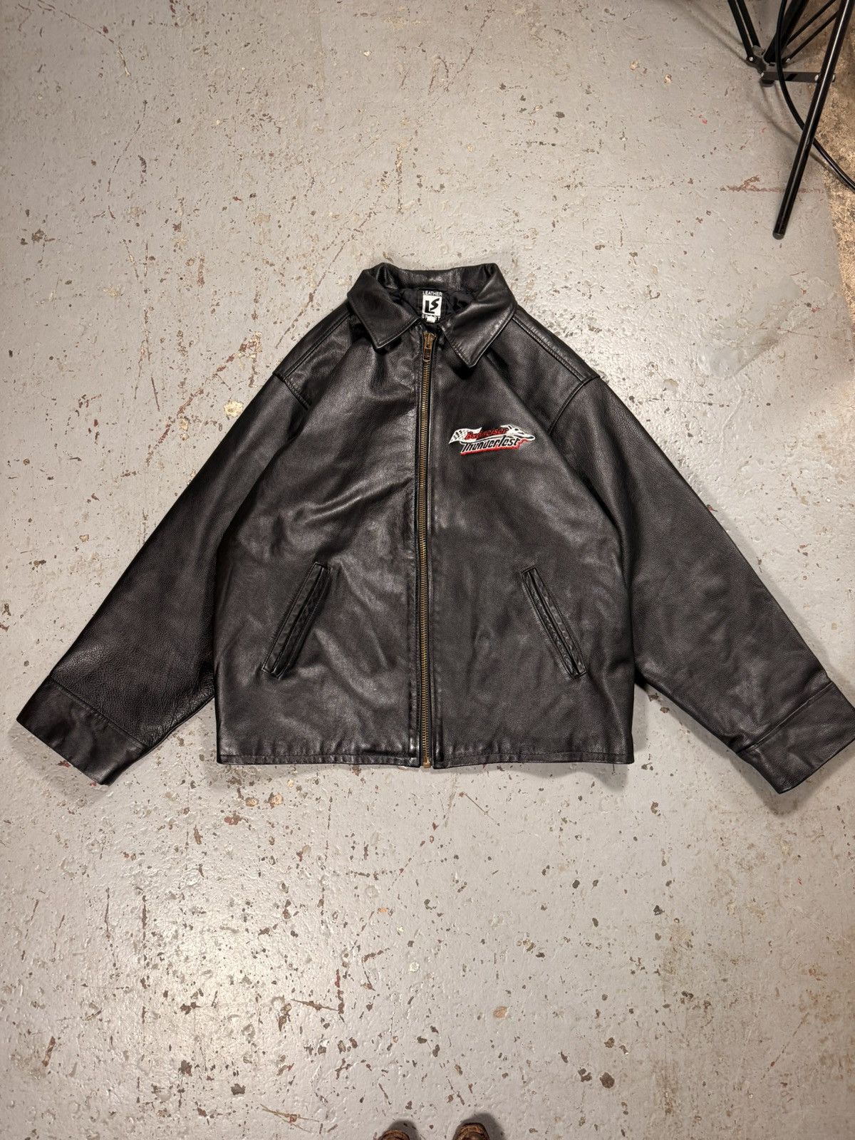 Budweiser Vintage Budweiser Thunder fest Leather Jacket Size US XXL / EU 58 / 5 - 1 Thumbnail