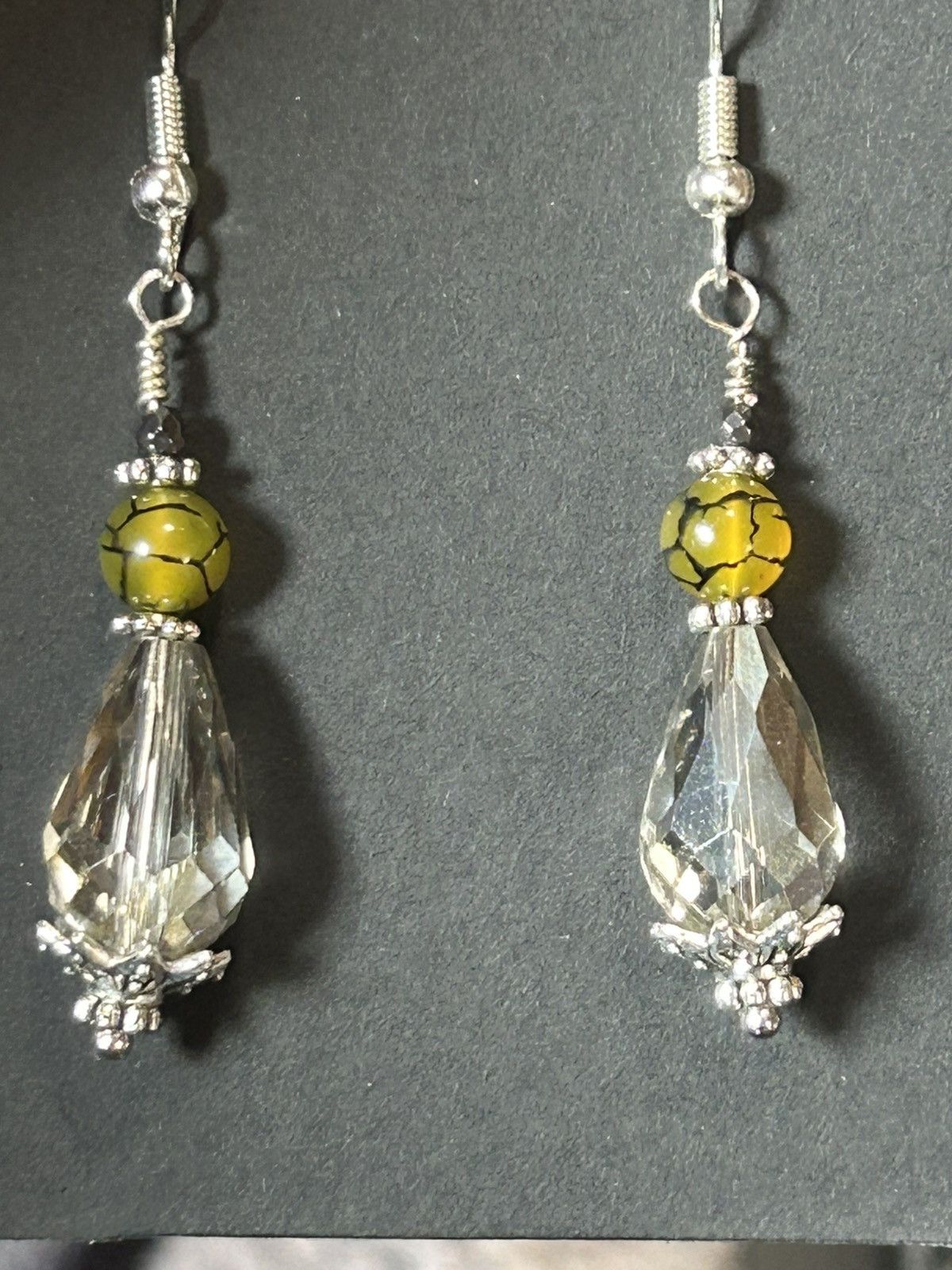 Handmade Handcrafted raindrop faceted rutilated quartz earrings Size ONE SIZE - 5 Thumbnail