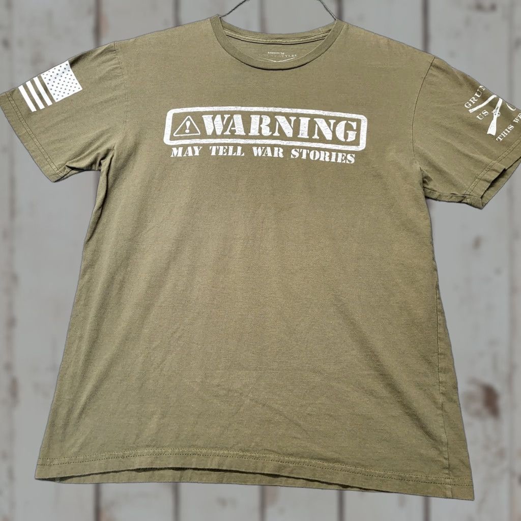 Vintage Grunt Style T-Shirt Mens Size M Military Khaki Basic This We'll Defend Shirt Size US M / EU 48-50 / 2 - 1 Thumbnail