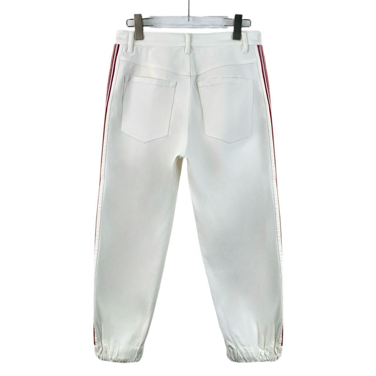 Miu Miu MiuMiu White Side-Stripe Cotton Jogger Pants (Size S) Size 38" / US 16 / IT 52 - 8 Thumbnail
