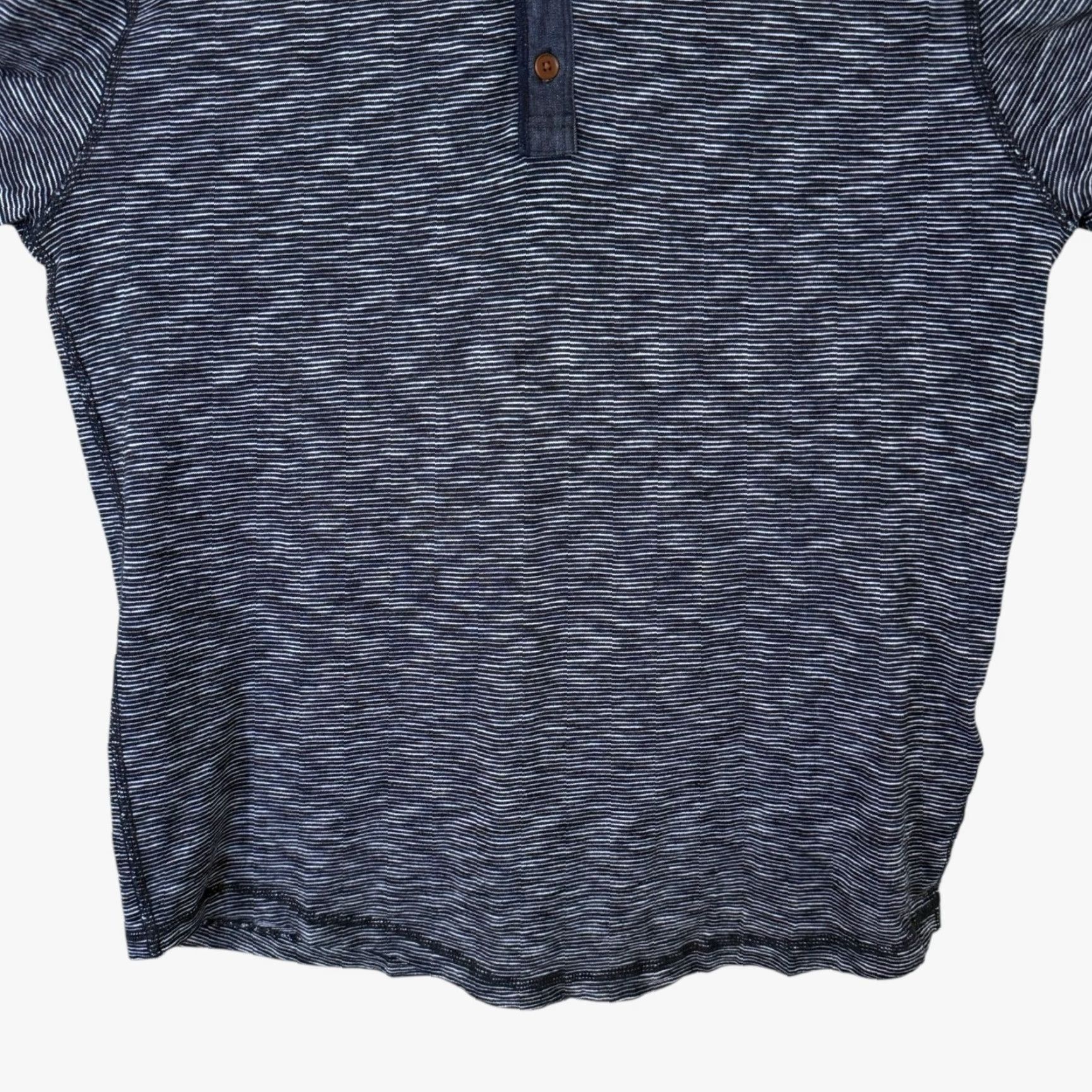 Lucky Brand VINTAGE Lucky Brand Henley Shirt Long Sleeve Size Large Blue Textured Stripe 100% Cotton Mens Size US L / EU 52-54 / 3 - 6 Thumbnail