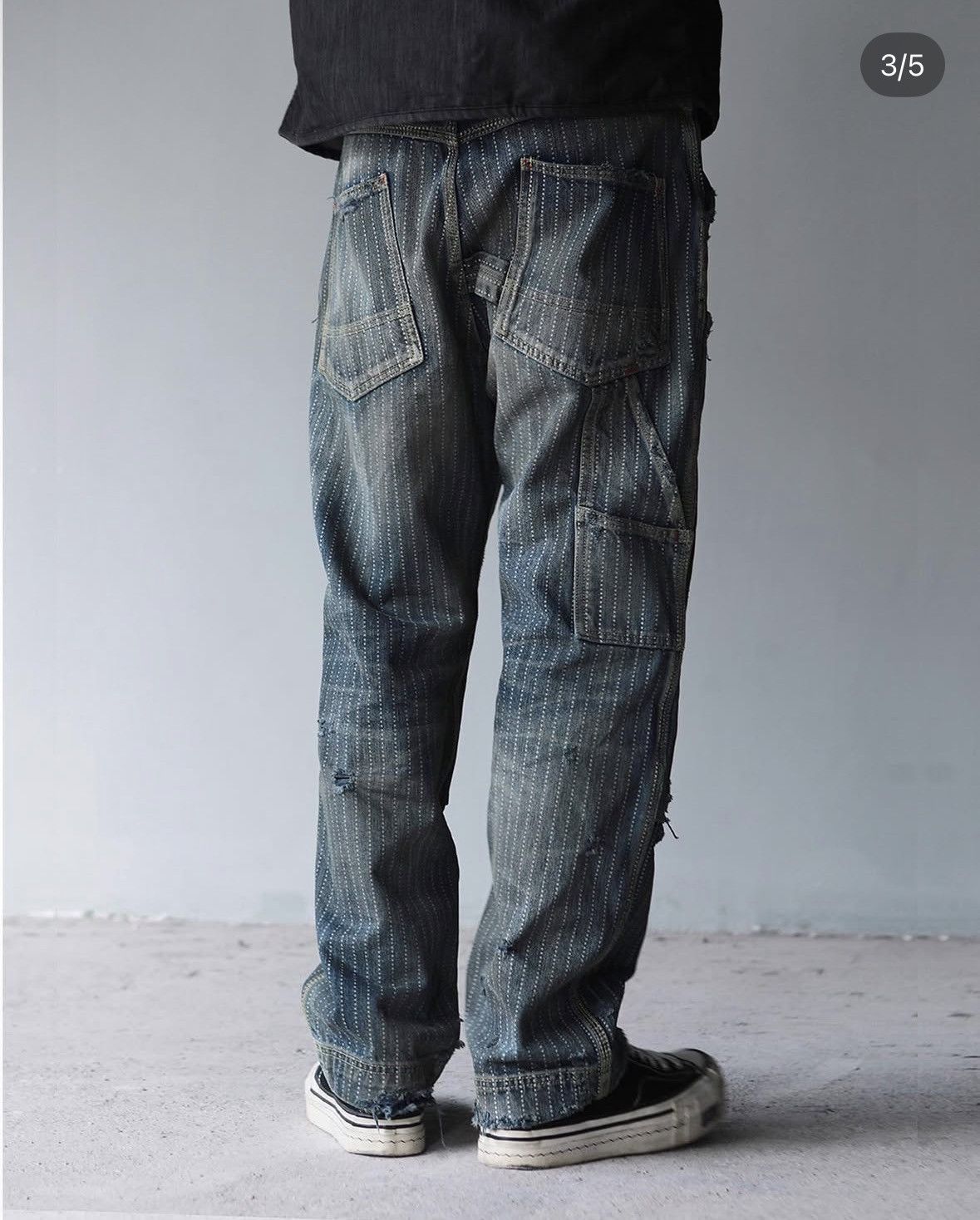 Japanese Brand Wabash Buckleback Double Knee Dungaree Striped Union Kountry Size US 36 / EU 52 - 4 Thumbnail
