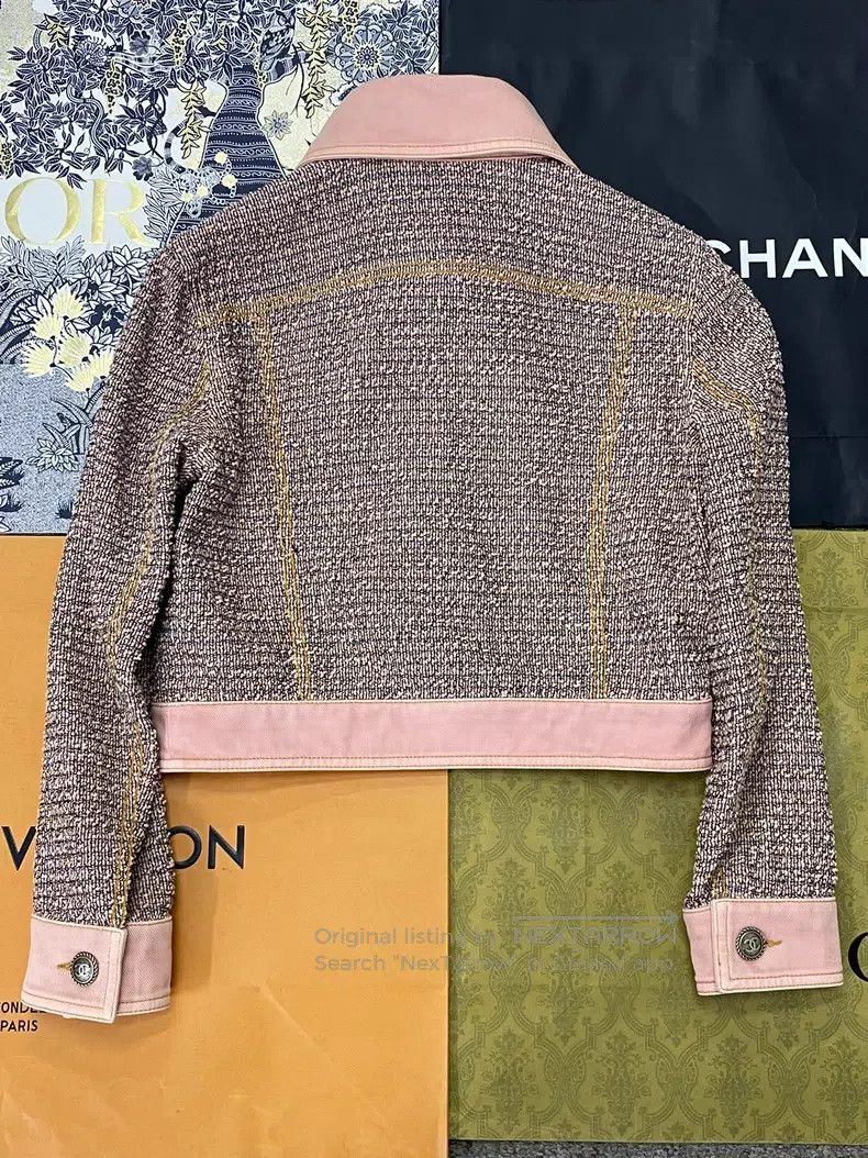 Chanel Chanel Pink tweed stitched denim jacket Size XS / US 0-2 / IT 36-38 - 3 Thumbnail