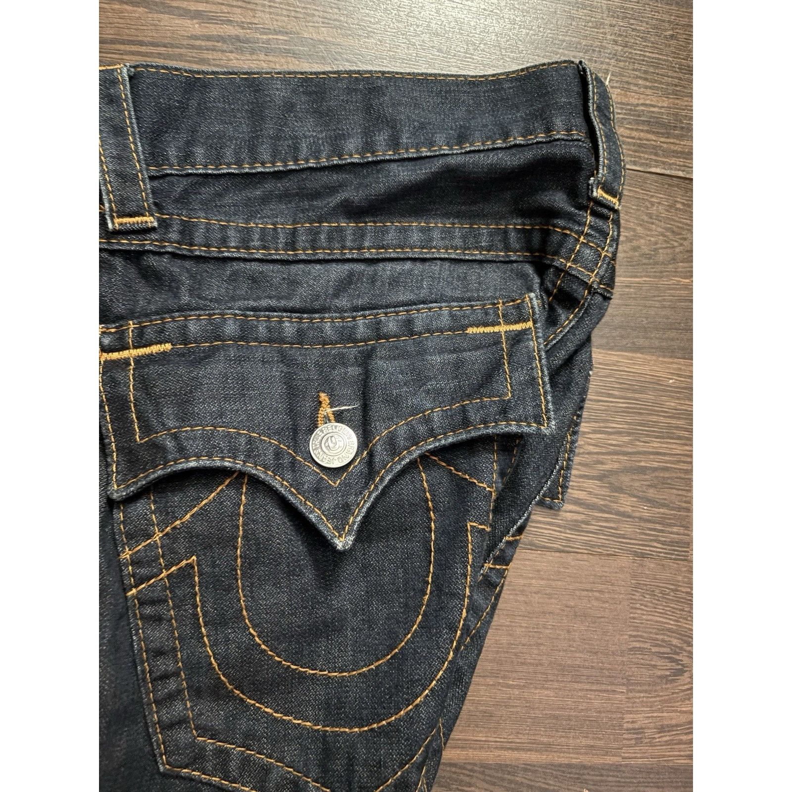 True Religion Shorts Mens 30 Blue Straight Flap Pocket Bermu