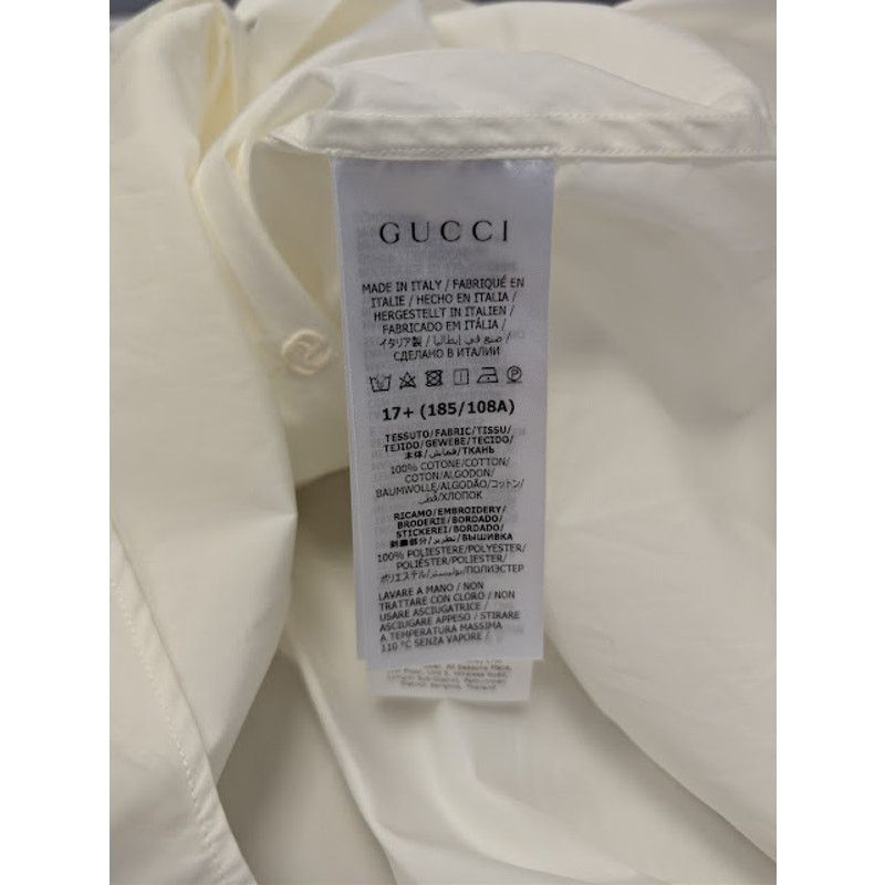 Gucci o1rshd1 Piece Dyed Popeline Over Boxy Shirt in Natural White Size US XL / EU 56 / 4 - 15 Thumbnail