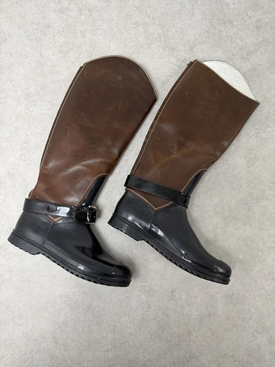 Dolce & Gabbana 2000s Dolce & Gabbana Brown & Black Ankle Leather Boots Size US 7 / IT 37 - 2 Thumbnail