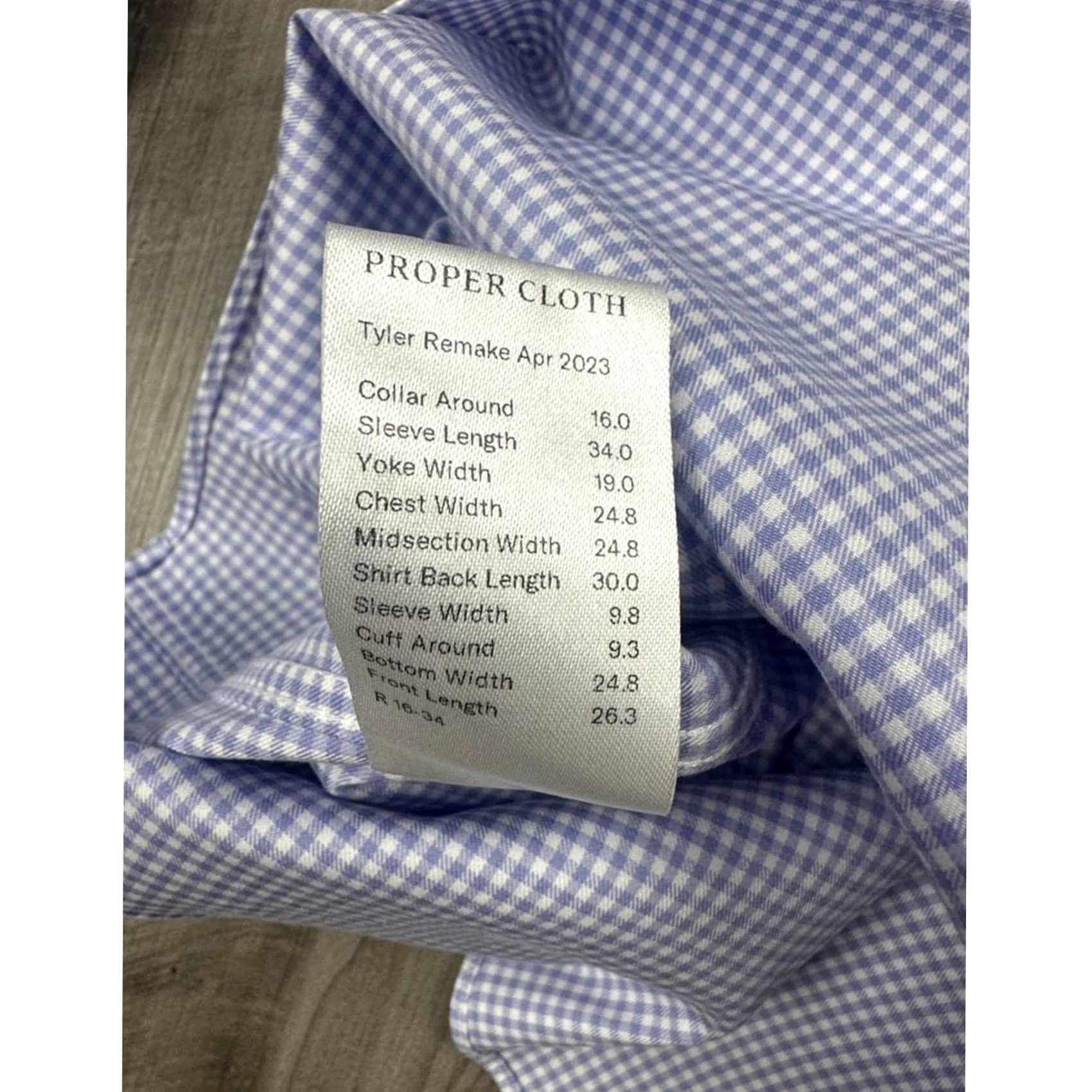 Proper Cloth Proper Cloth Non-Iron Stretch Supima Micro Gingham Long Sleeve - 16 / 34 (L) Purple Men Long Sleeve Adult Large Mens Size US L / EU 52-54 / 3 - 7 Thumbnail