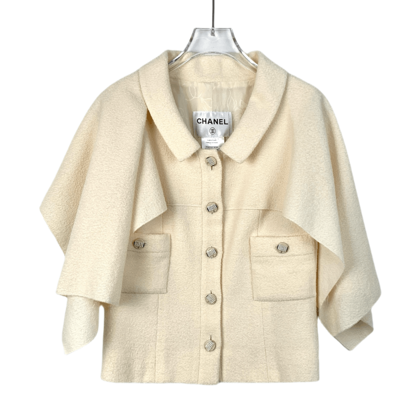Chanel Chanel Beige Wool Cape with Double C Logo Buttons (Size XS) Size XS / US 0-2 / IT 36-38 - 1 Thumbnail