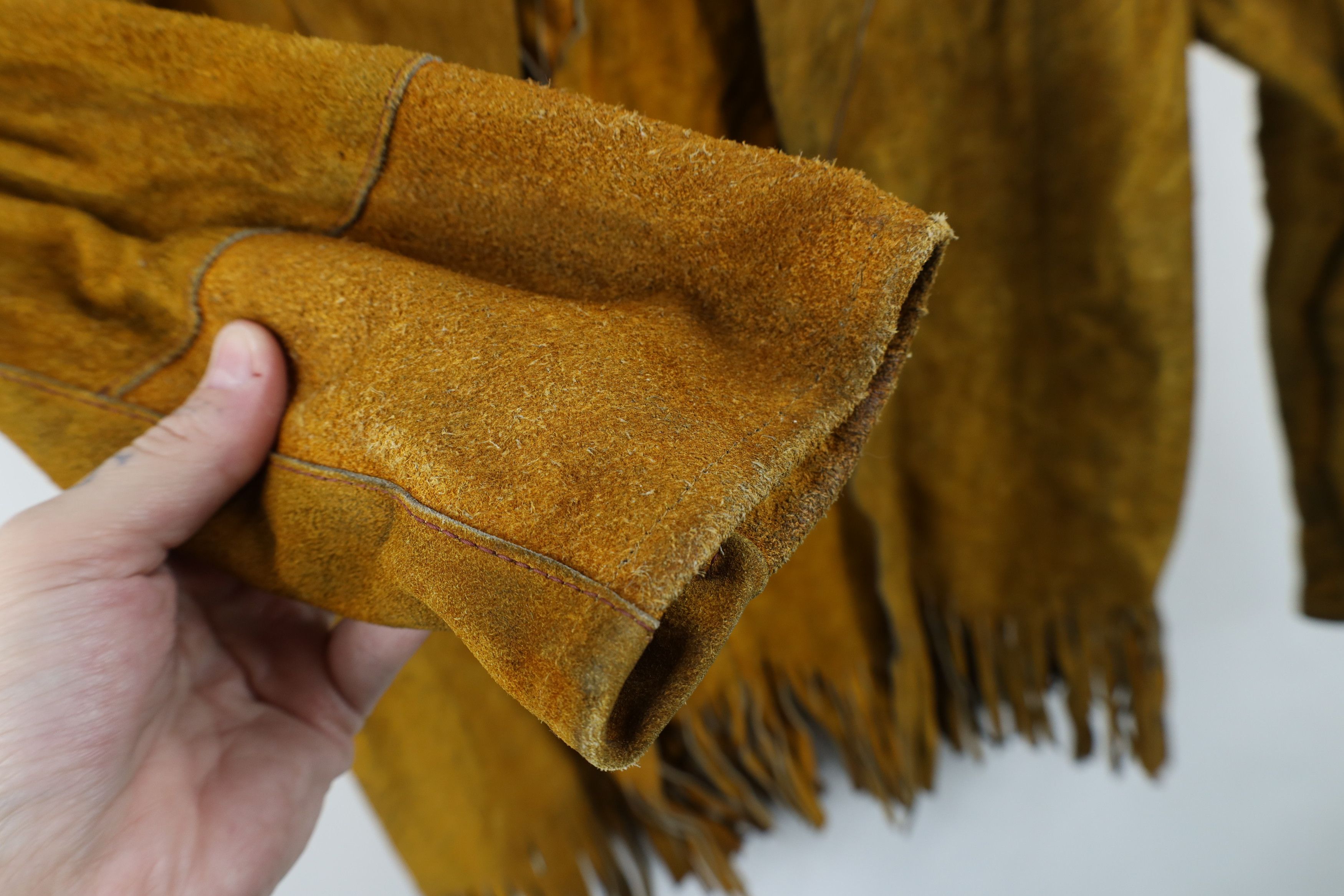 Vintage Vintage 60s Boho Chic Western Fringed Suede Leather Jacket Size L / US 10 / IT 46 - 5 Thumbnail
