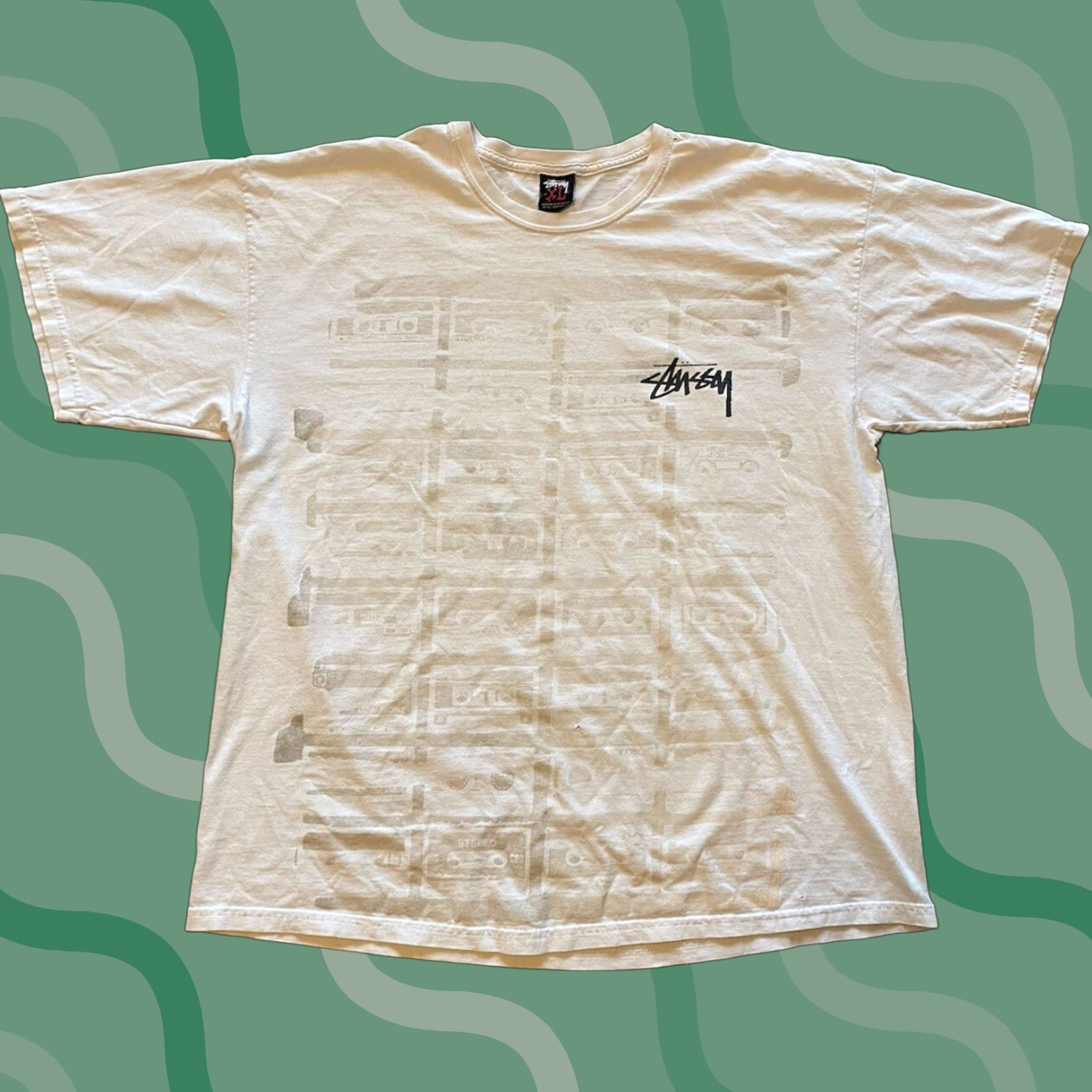 Vintage VINTAGE Stussy T Shirt Cassette Tape White Men’s XL Short Sleeve Shirt Mens XL White Stussy Vintage 90s? Size US XL / EU 56 / 4 - 1 Thumbnail