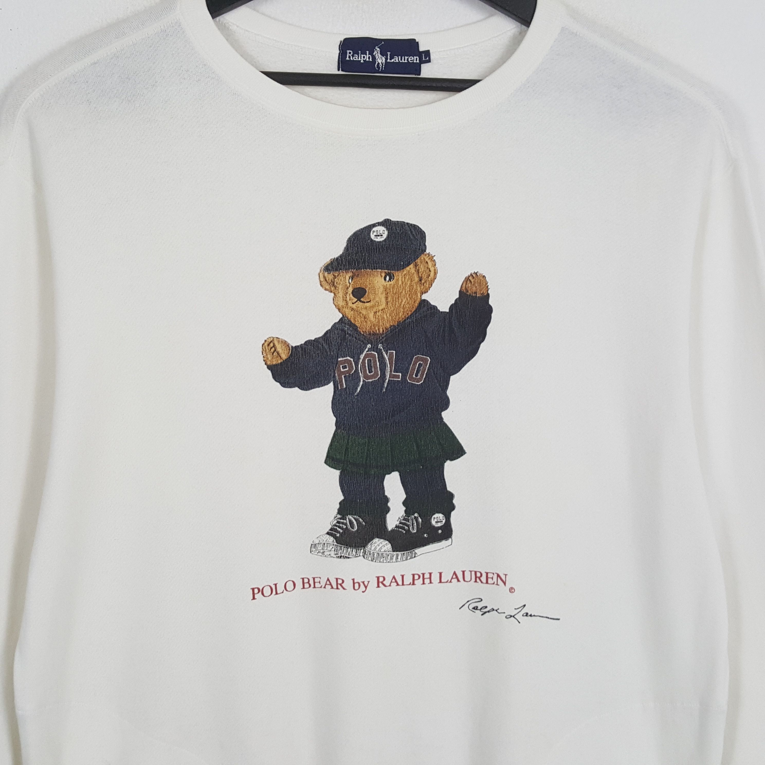 Polo Ralph Lauren × Vintage POLO BEAR by RALPH LAUREN Fashion Style Sweatshirt Size US L / EU 52-54 / 3 - 2 Thumbnail
