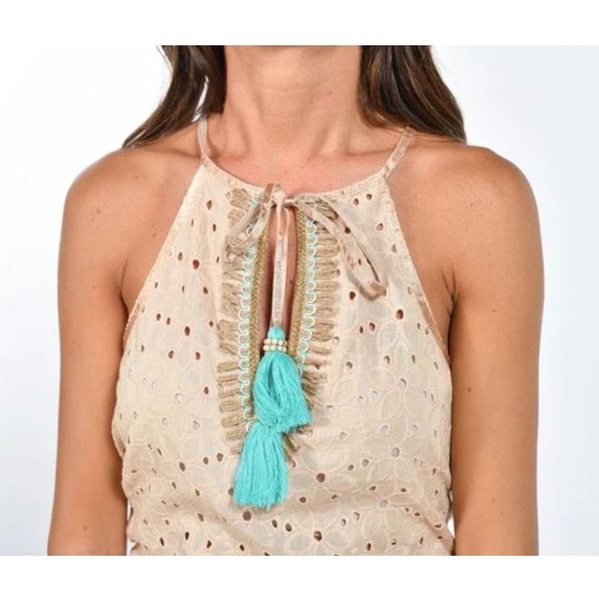 Other Gypsy Queen Paris Collection Eyelet Halter NWT Top Size M/L Size M / US 6-8 / IT 42-44 - 16 Thumbnail