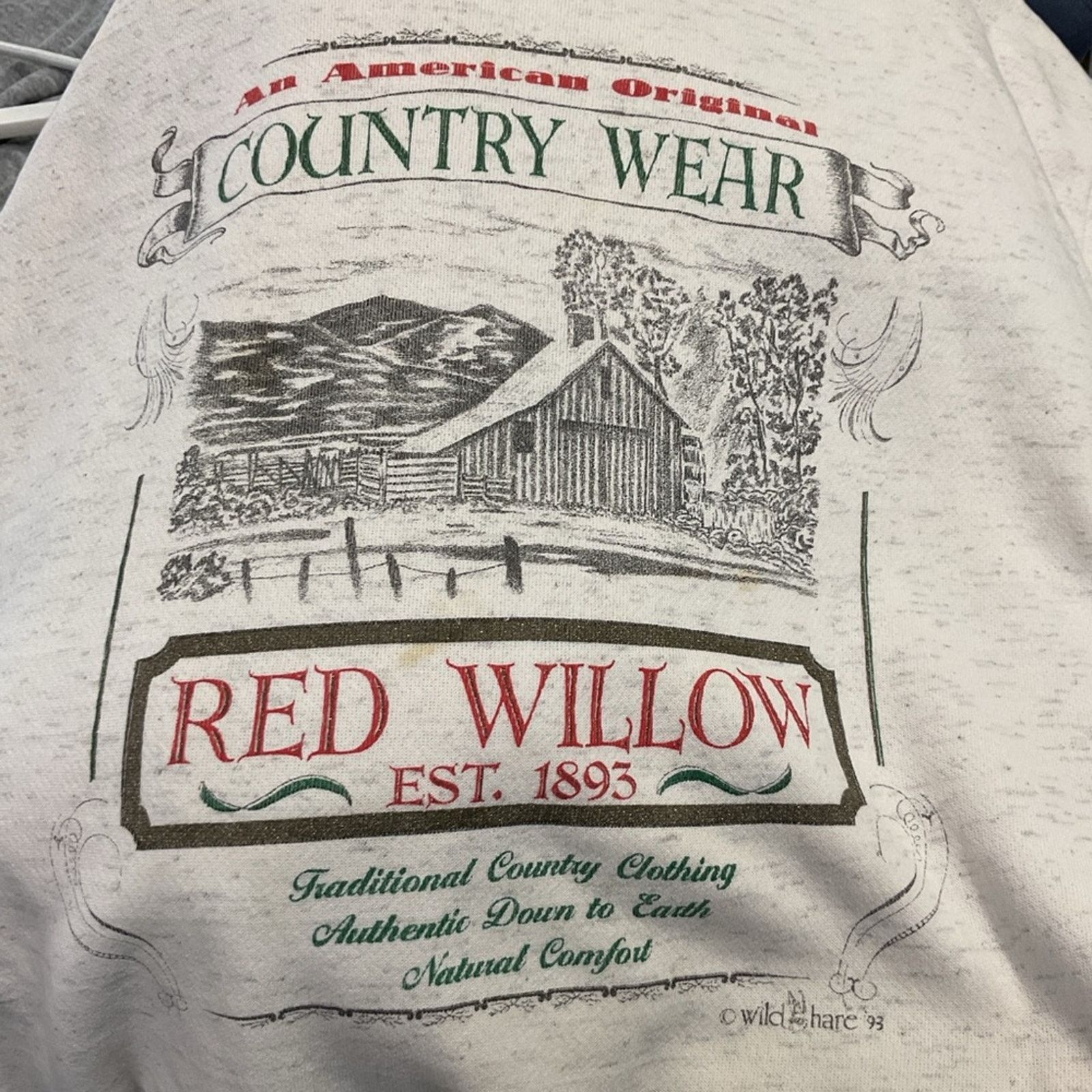 Tultex Vintage 90’s Country Wear Red Willow Sweater Size US XL / EU 56 / 4 - 4 Thumbnail