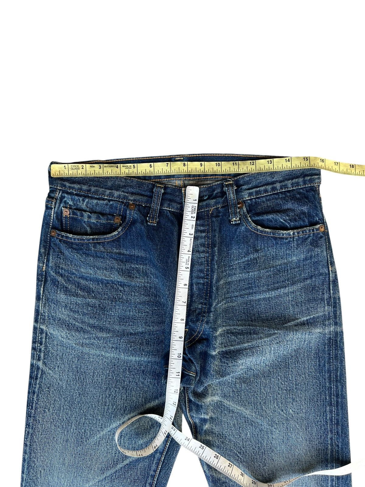 Denime Vintage DENIME Japan Jerky Patch Fade Denim Selvedge Jeans Size US 31 - 4 Thumbnail