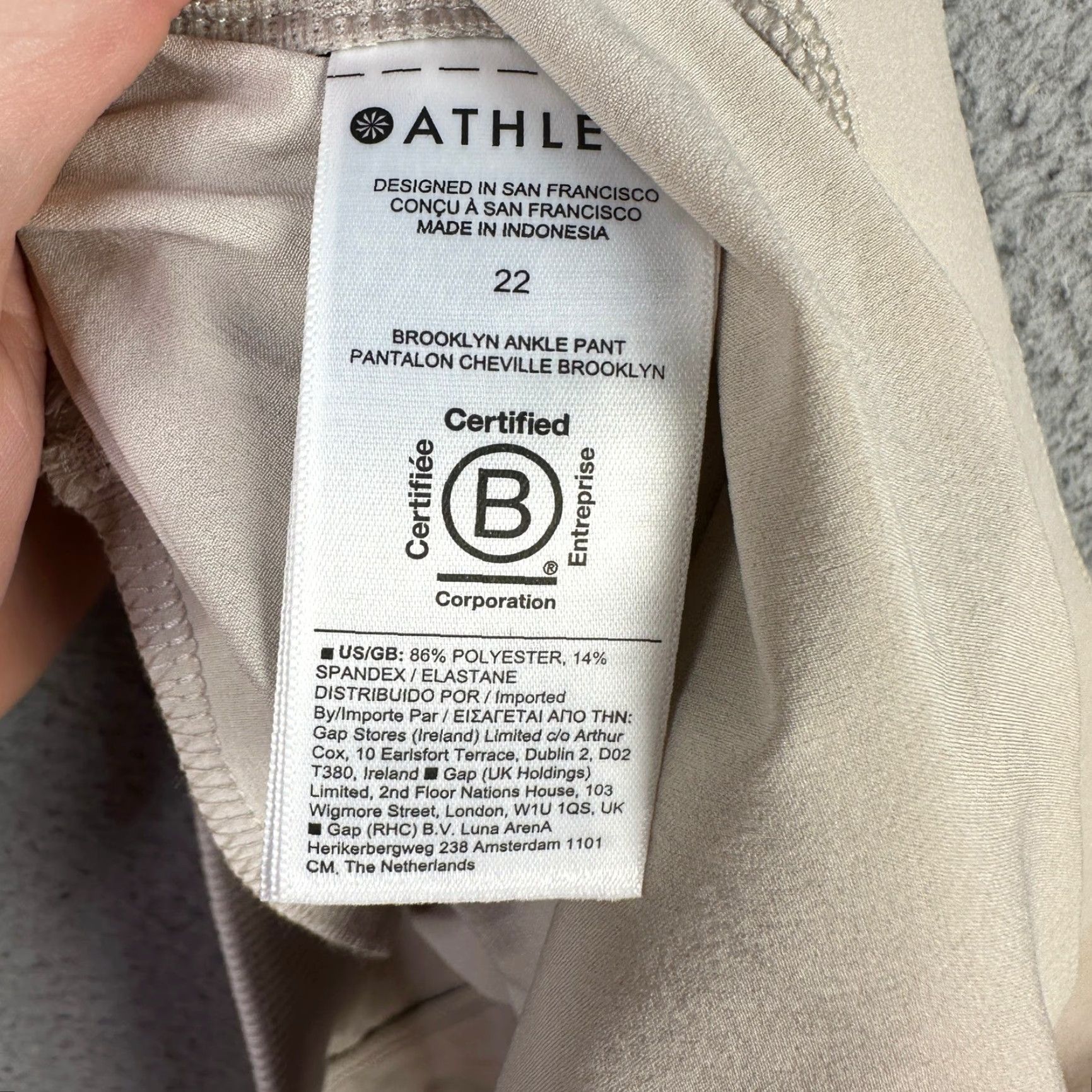 Athleta Athleta Womens Brooklyn Ankle Pants 22 Beige Pull On Stretch Straight Fit Pants Womens 22 Beige Size 40" / US 18 - 5 Thumbnail
