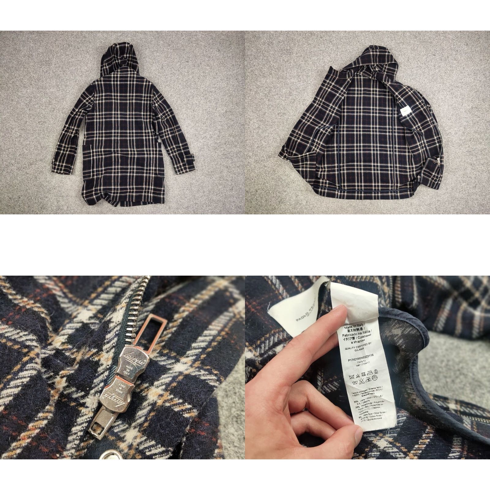 Paolo Pecora Paolo Pecora Design Duffle Checkered Coat Wool Jacket Dress Coat Size US S / EU 44-46 / 1 - 9 Thumbnail