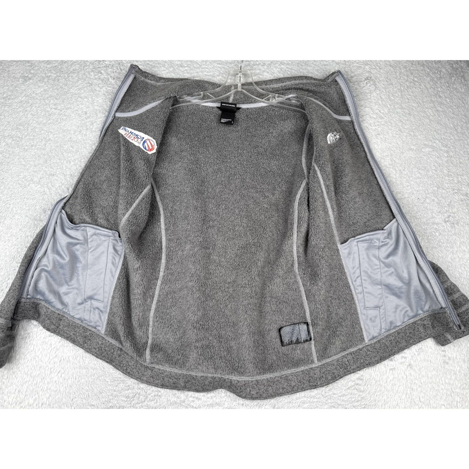 The North Face The North Face Fleece Jacket Womens L Gray Full Zip Heathered Knit Casual Activewear Jacket Womens Large Gray 90s? Size L / US 10 / IT 46 - 2 Thumbnail