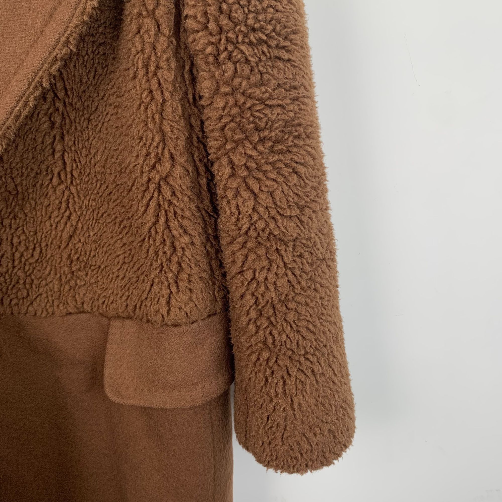 Max Mara [Max Mara] Dark Brown Teddy Bear Patchwork Coat 36 XS Size XS / US 0-2 / IT 36-38 - 12 Thumbnail