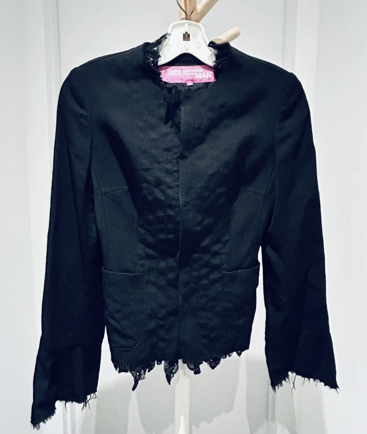 image of Comme Des Garcons x Junya Watanabe New Black Lace Comme Des Garçons Junya Watanabe Blazer Small, Wo