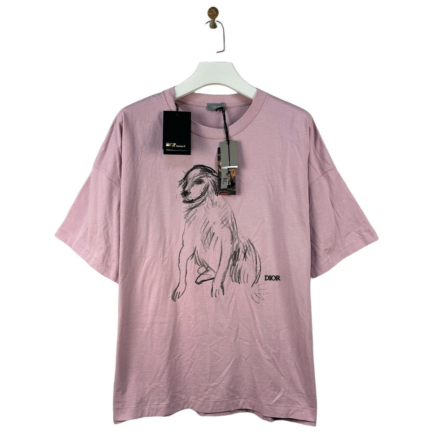✨️レア物✨️ヴィンテージ Dior Homme ピンク プリント Tシャツ Dior Dior Homme F/W 17 Hardior T Shirt 100% Authentic Sz L $450