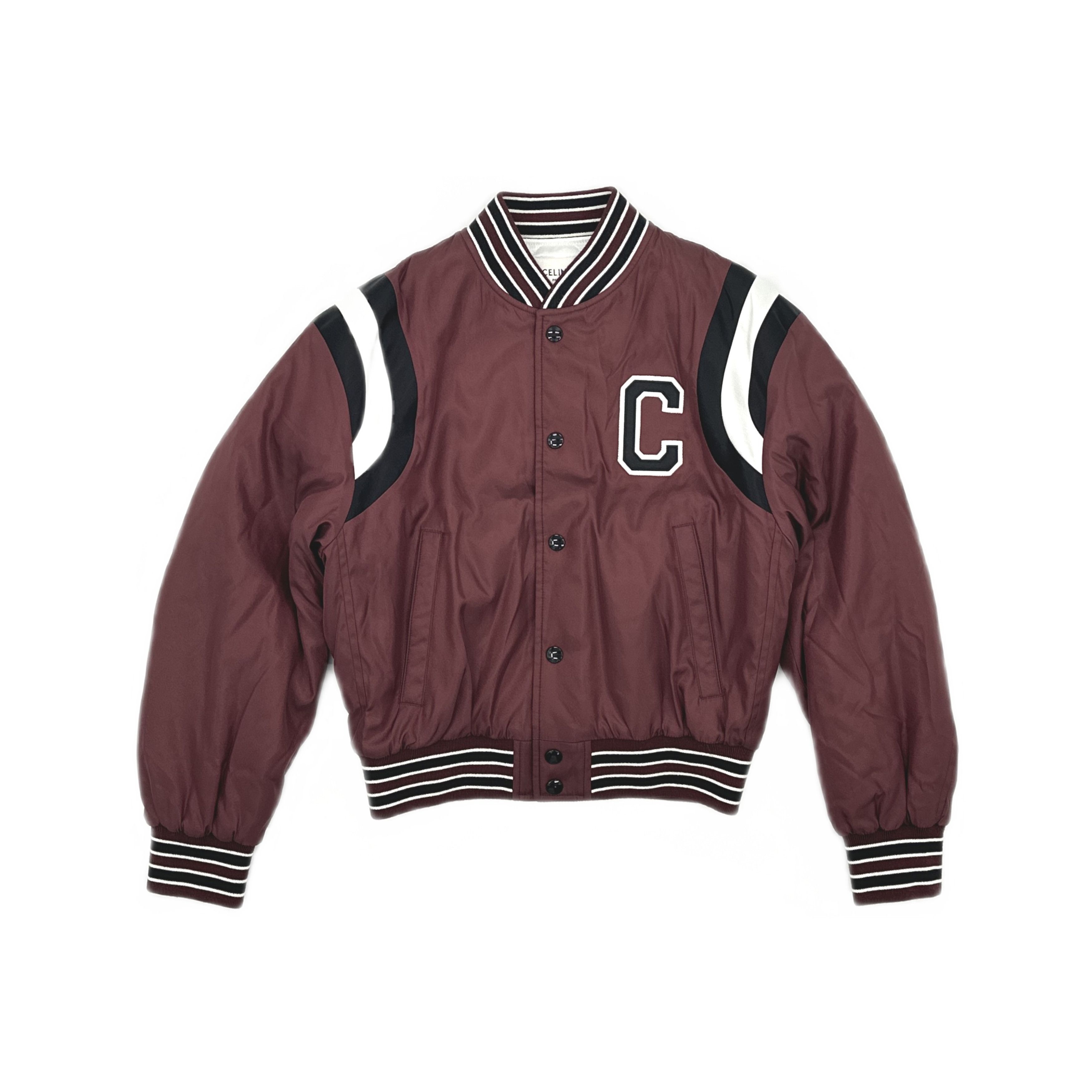 Celine CELINE Logo Varsity Jacket Burgundy Size 36 Size XS / US 0-2 / IT 36-38 - 1 Thumbnail