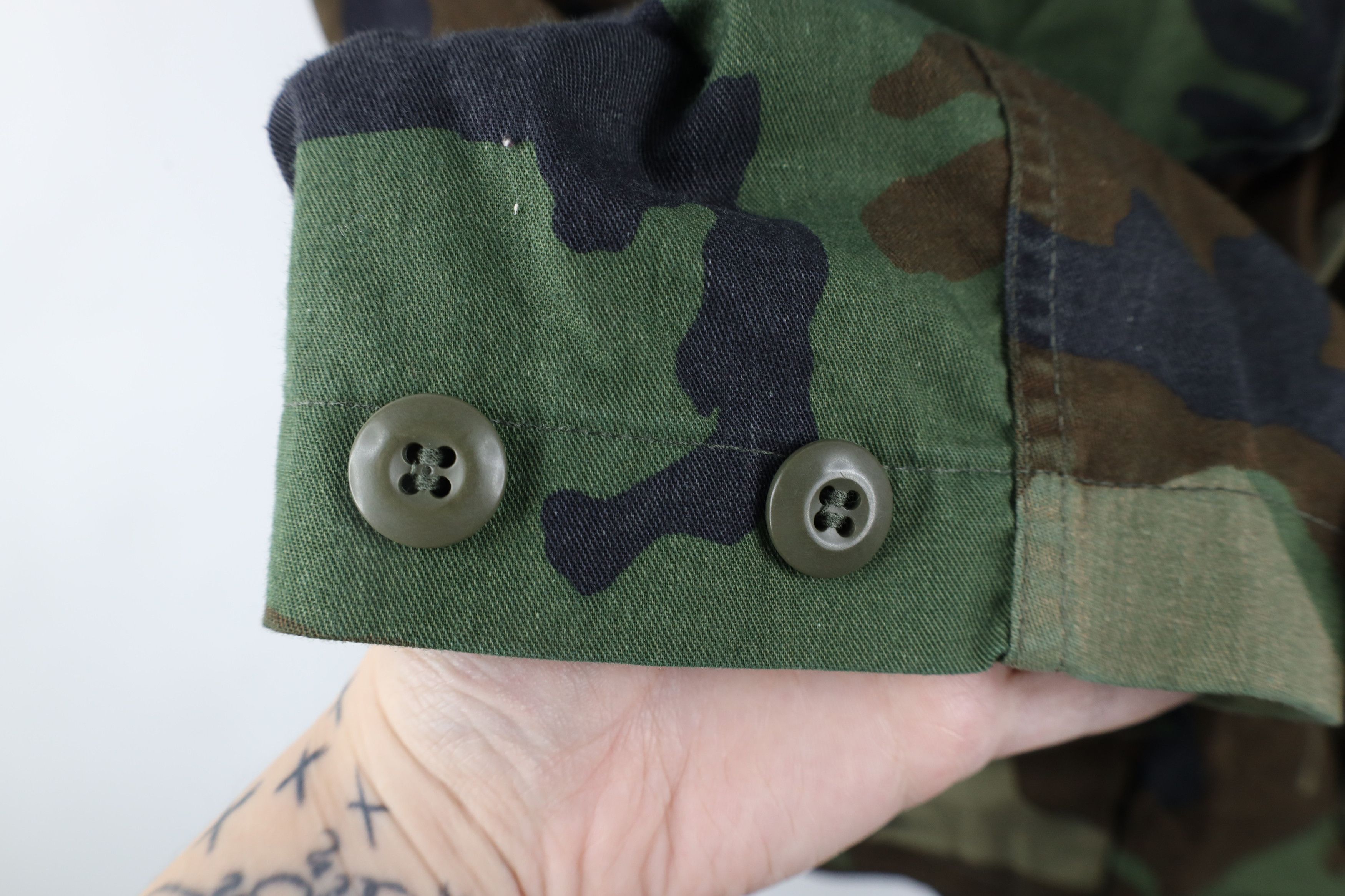 Vintage Vintage 80s Faded Woodland Camouflage Combat Coat Jacket USA Size US M / EU 48-50 / 2 - 7 Thumbnail