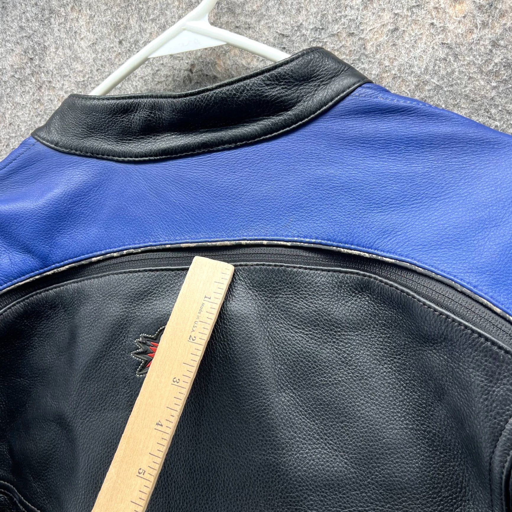 Joe Rocket Joe Rocket Jacket Mens L Blue Leather Full Zip Padded Biker Armor Sports/Business/Casual Vintage: No Size US L / EU 52-54 / 3 - 7 Thumbnail