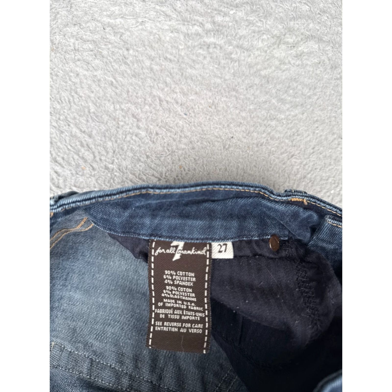 7 For All Mankind 7 For All Mankind Jeans Womens 27x27 Blue Denim Kimmie Bootcut Low Rise Dark Raw Size 27" / US 4 / IT 40 - 7 Thumbnail