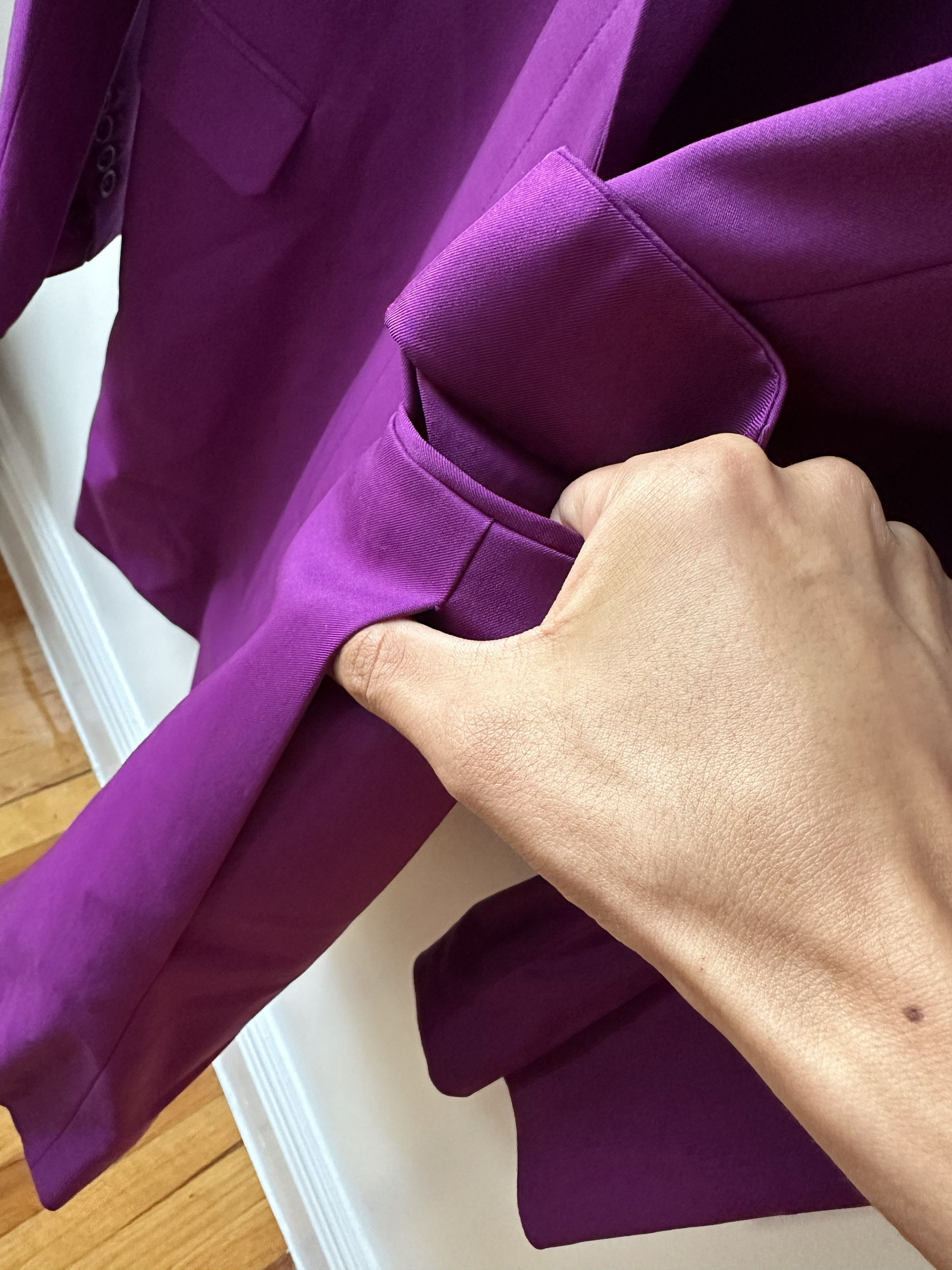 Helmut Lang Helmut Lang Purple Silk Unisex Long Blazer Size XL / US 12-14 / IT 48-50 - 5 Thumbnail