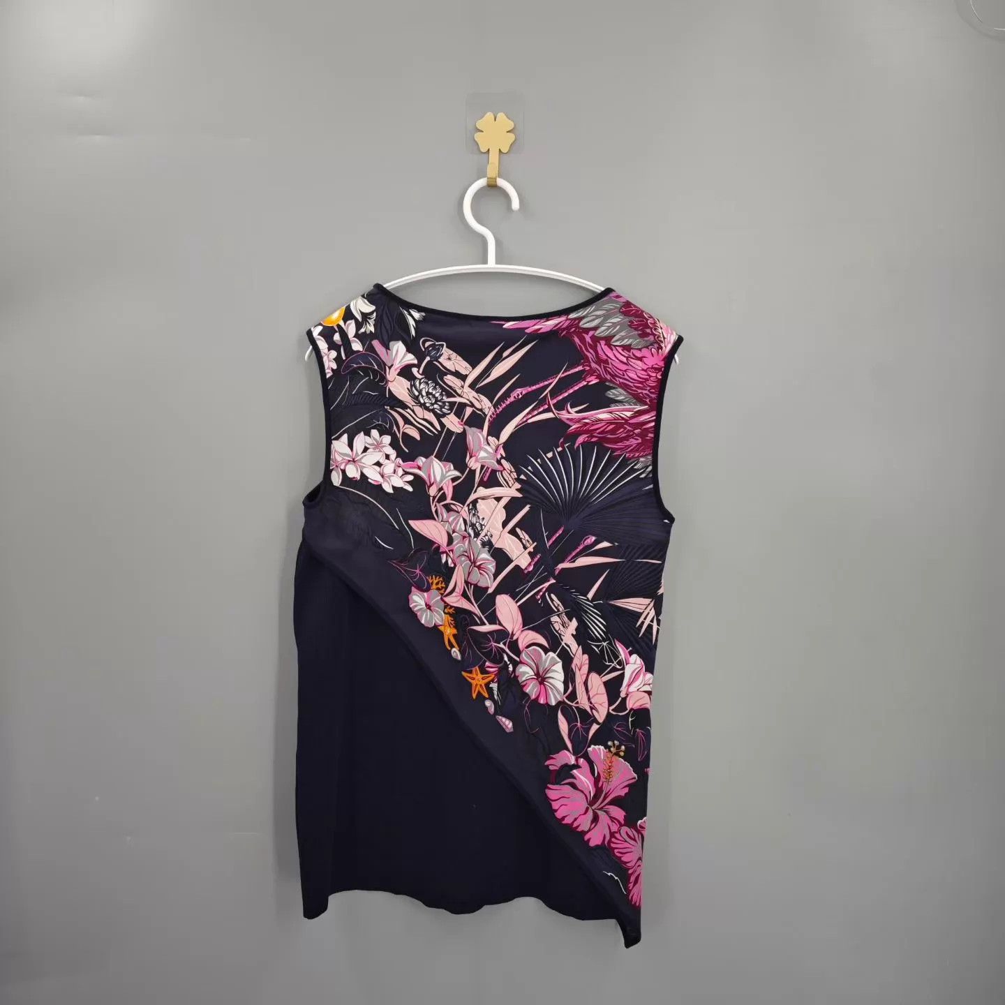 Hermes Hermes Purple Colorblocked Floral Tank Top Unused Sz 34x2 Size XS / US 0-2 / IT 36-38 - 2 Thumbnail