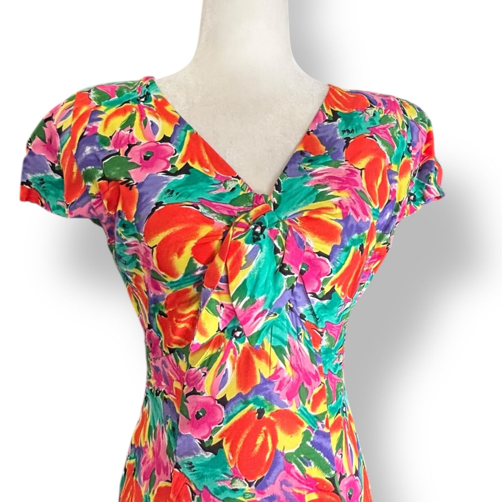 Vintage Vintage Jessica Howard Petite Floral Wiggle Dress Size 4 Size XS / US 0-2 / IT 36-38 - 2 Thumbnail